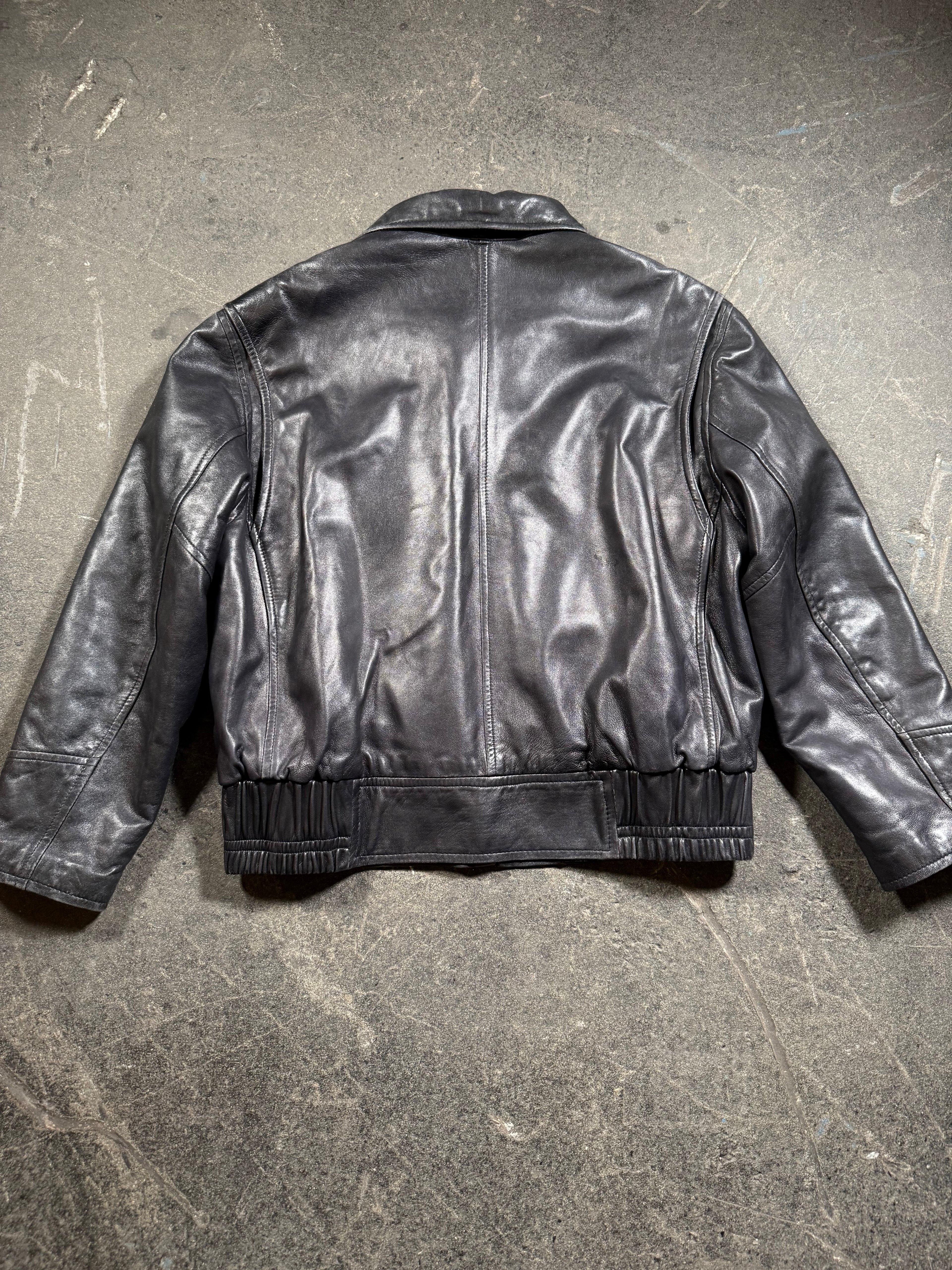Vintage Lederjacke | Vintage Leather Jacket Aviator | cropped fit | 80's / 90's | M
