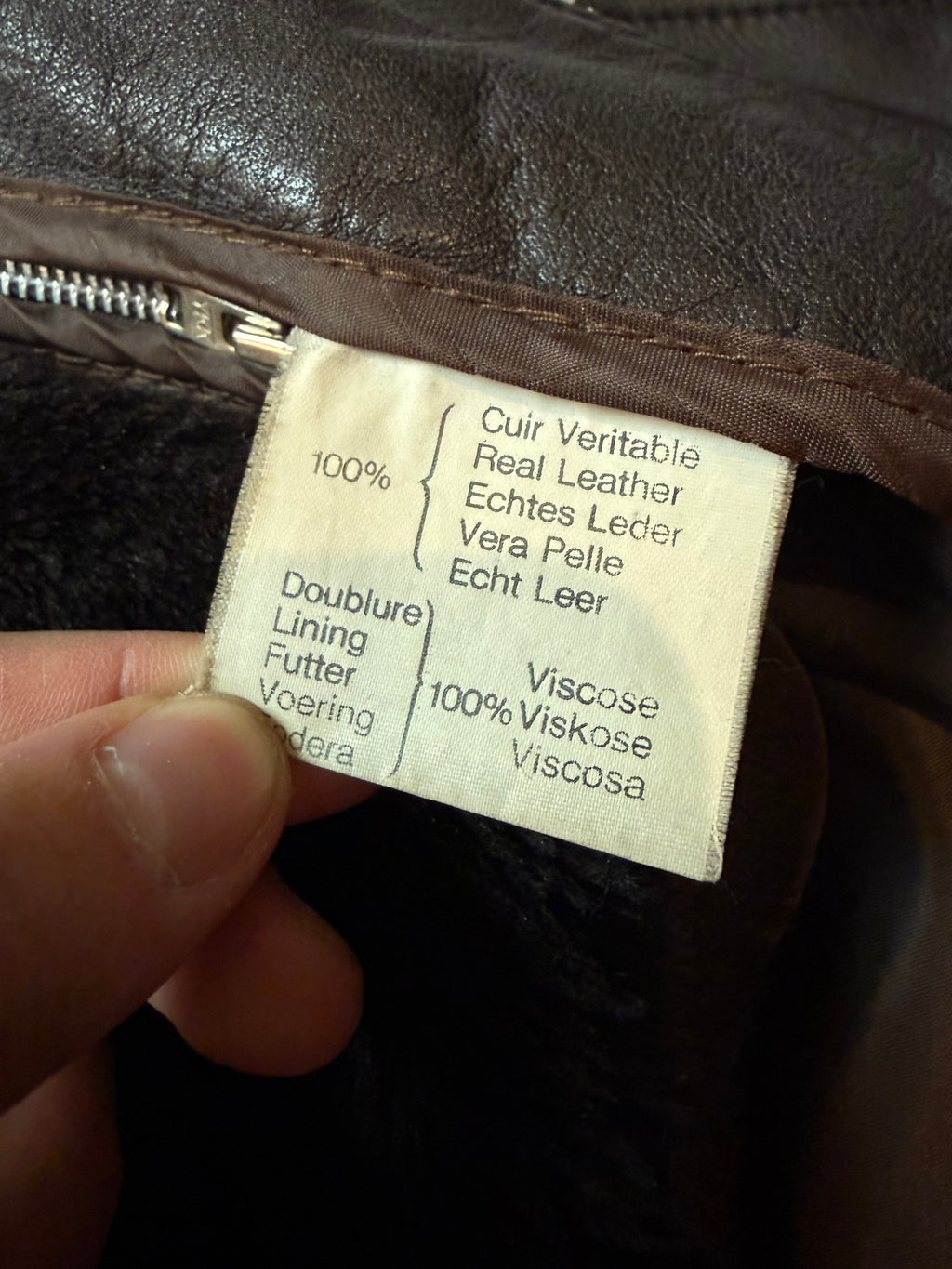 Vintage Lederjacke Aviator mit Innenfell / 80's / 90's | L