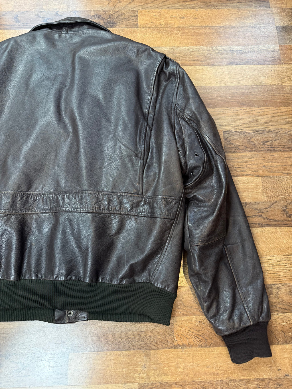 Vintage Lederjacke Aviator mit Innenfell / 80's / 90's | XL
