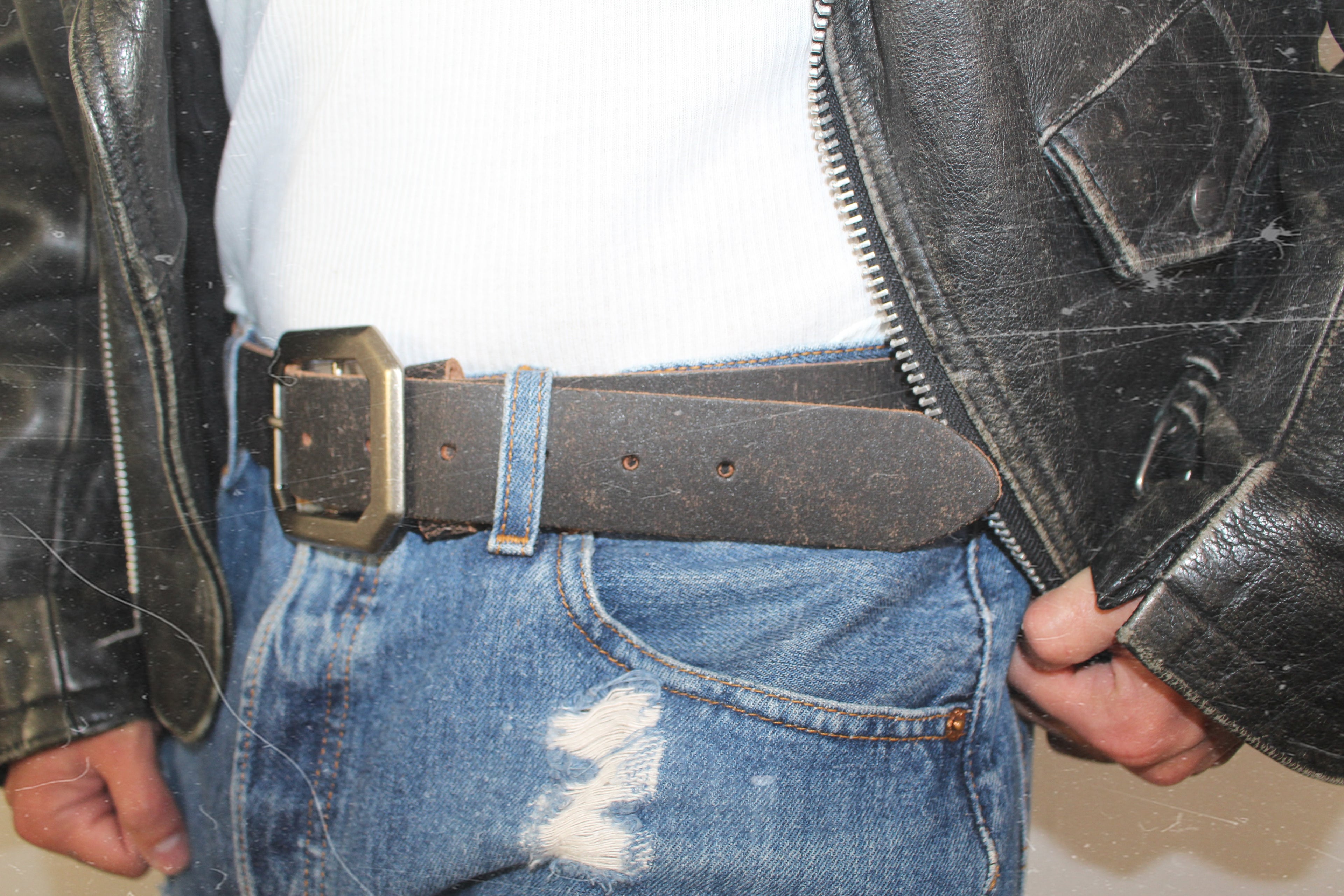 vintage leather belt | handmade