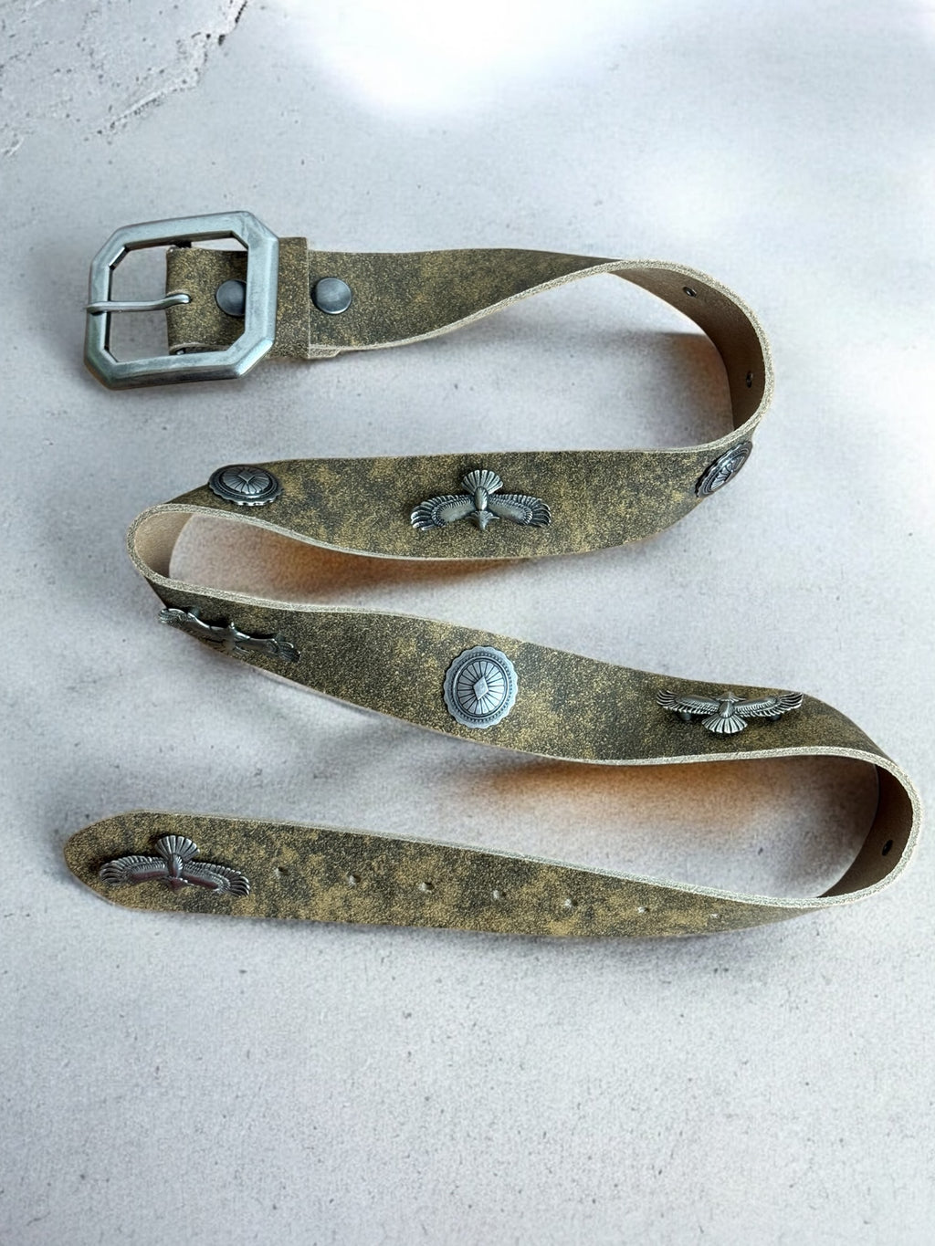 eagle concho leather belt | handmade | vintage look