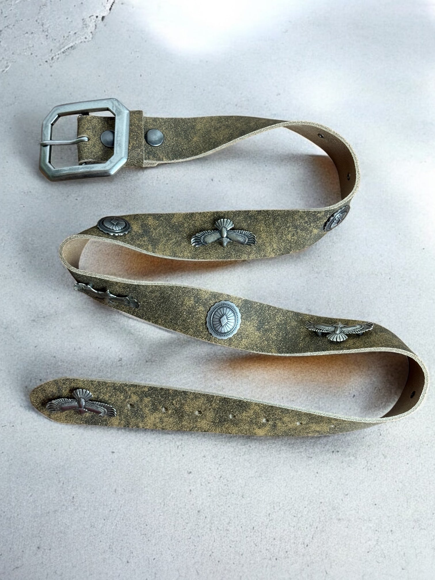 eagle concho leather belt | handmade | vintage look