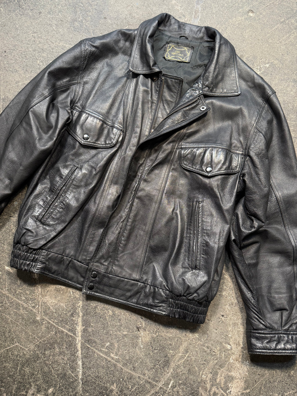 Vintage Aviator Lederjacke 80er | Vintage Leather Jacket 80's | L
