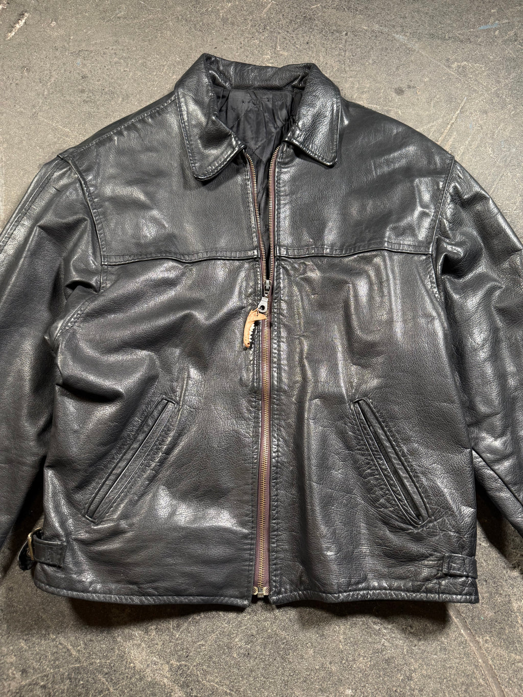 Vintage Aviator Lederjacke | Vintage Leather Jacket Aviator | used look | cropped fit | 80's / 90's | M