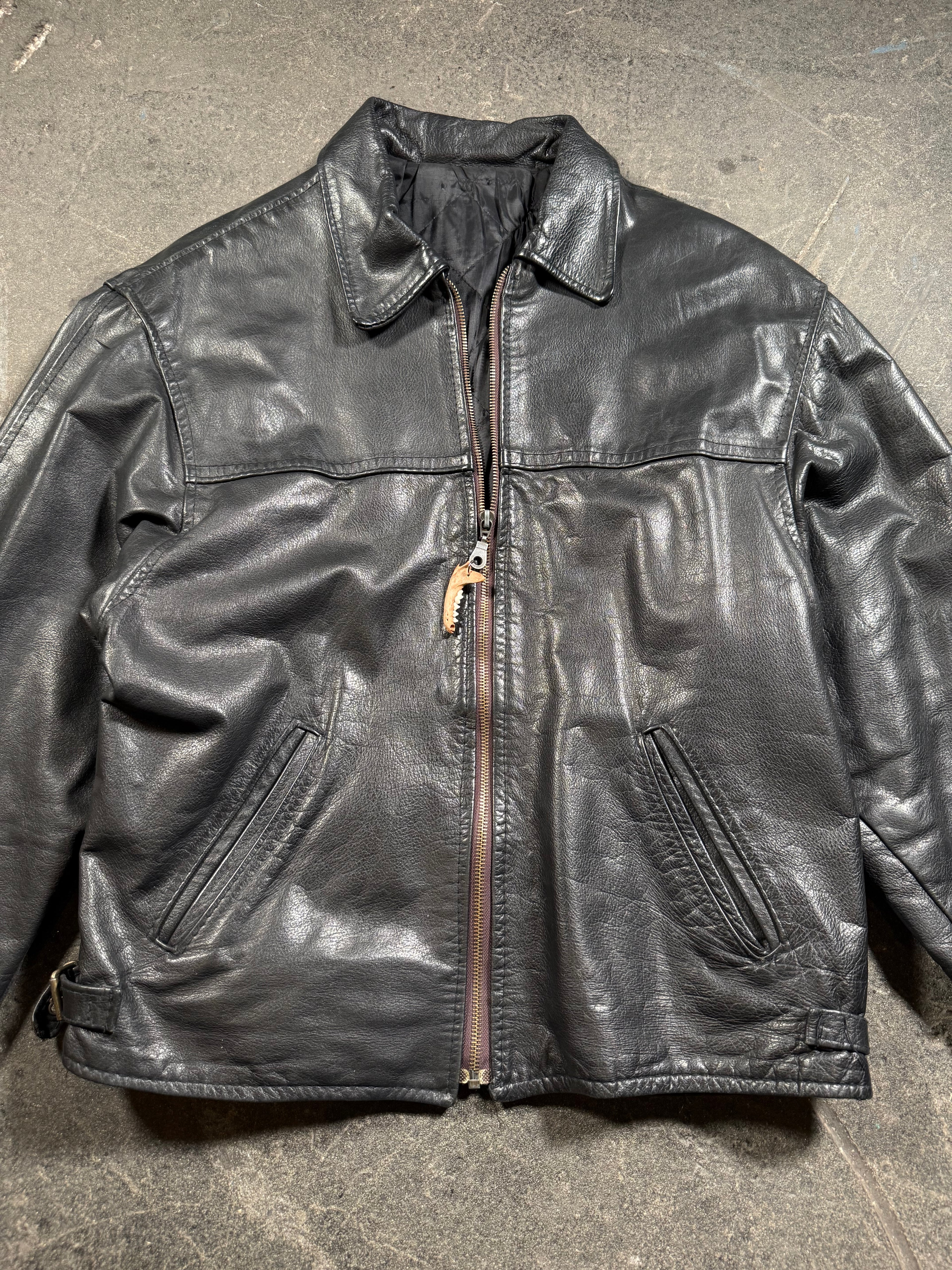 Vintage Aviator Lederjacke | Vintage Leather Jacket Aviator | used look | cropped fit | 80's / 90's | M
