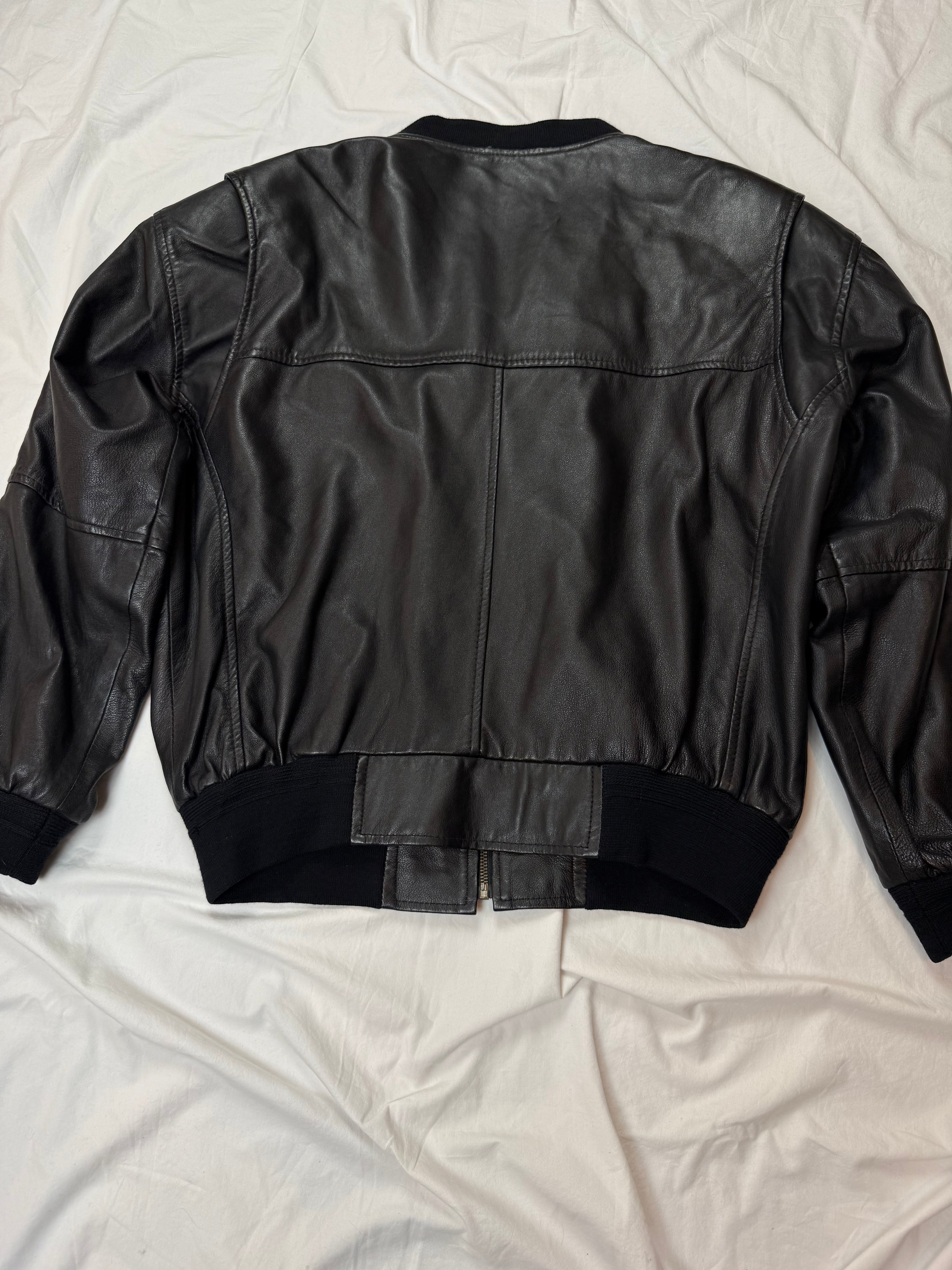 Vintage Leather Jacket Aviator cropped fit / Leather Jacket / 80's/ 90's | M
