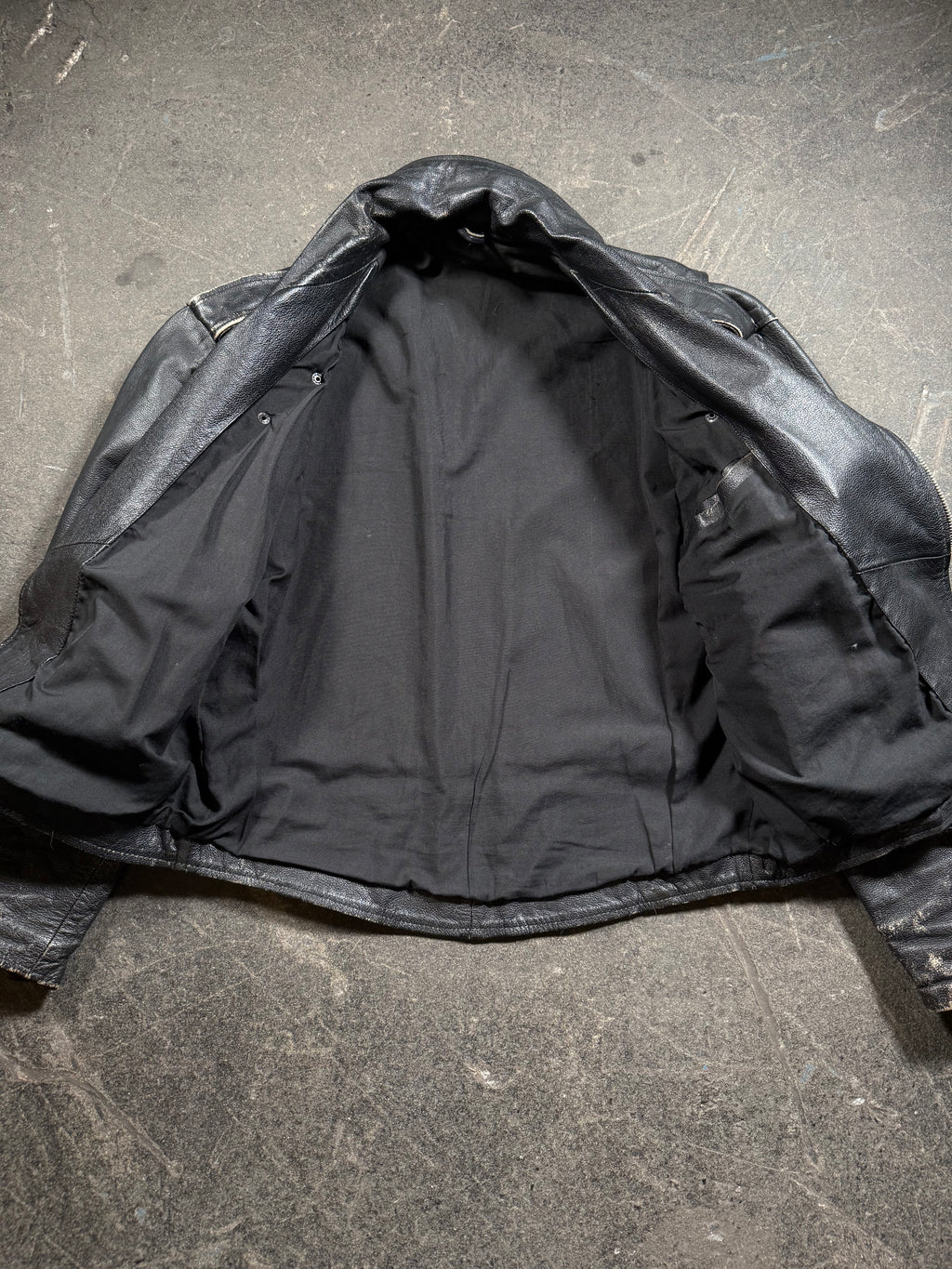 Vintage Biker Lederjacke | Vintage Leather Jacket | used look | cropped fit | 80's / 90's | M