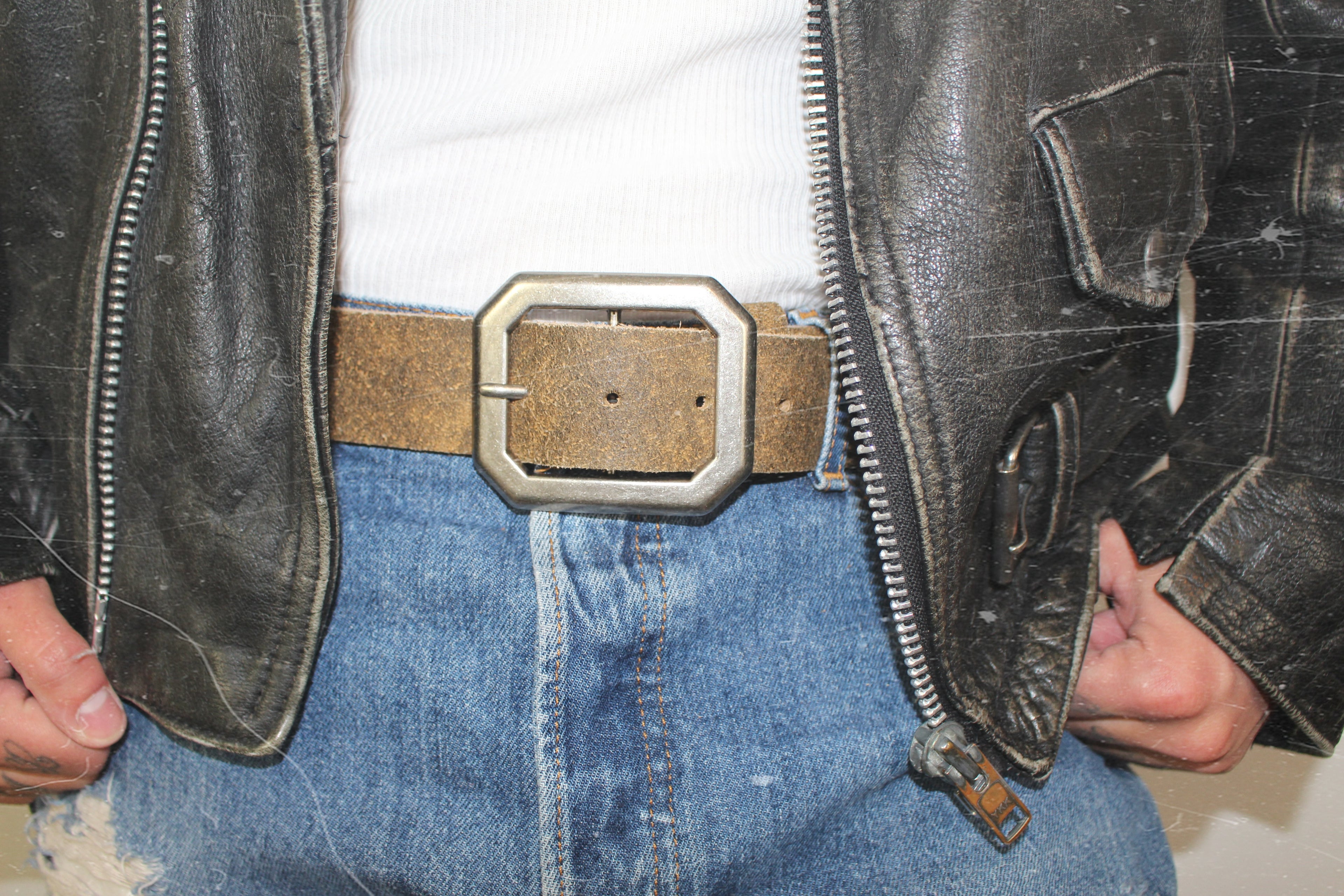 vintage leather belt | handmade