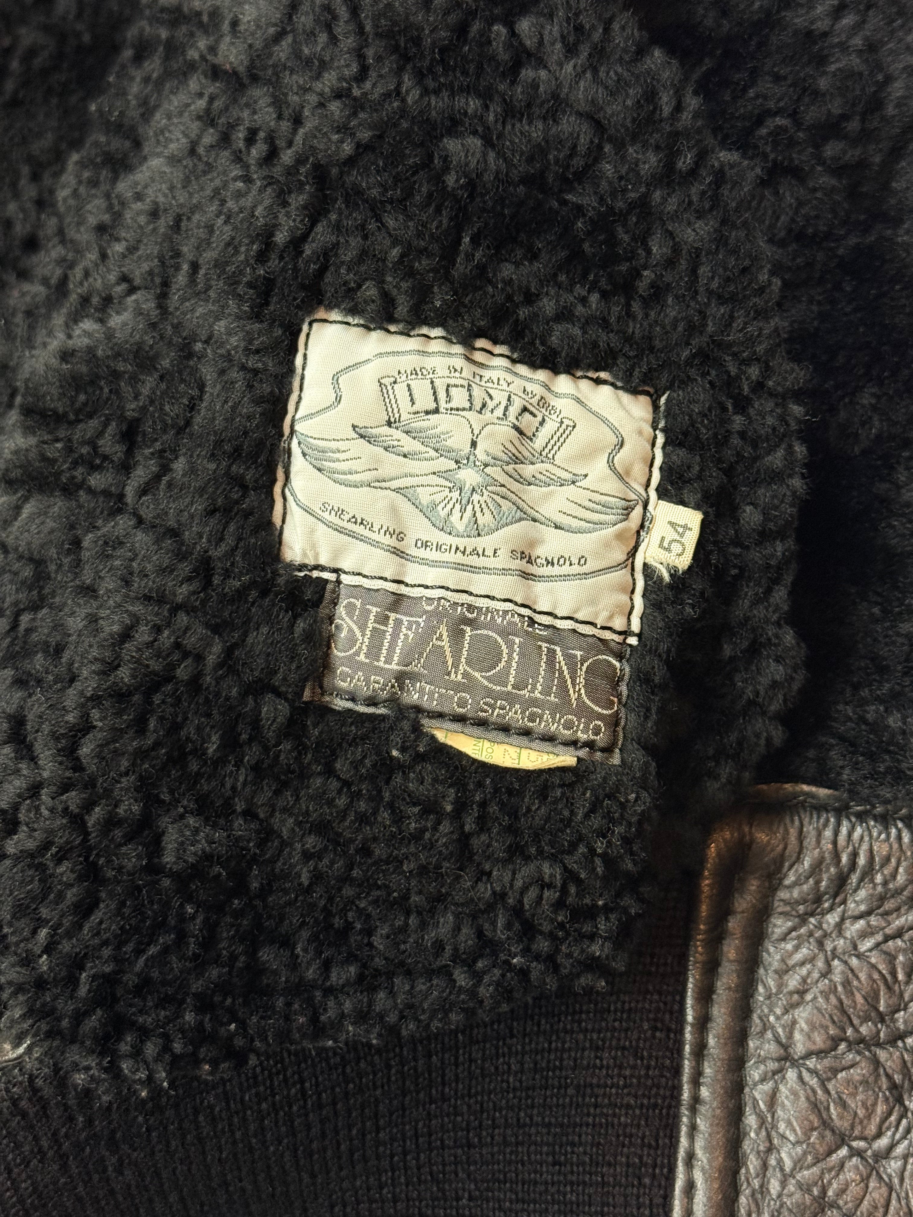 Vintage Leather Jacket Shearling Aviator / cropped fit / mit Innenfell / 80's / 90's | L