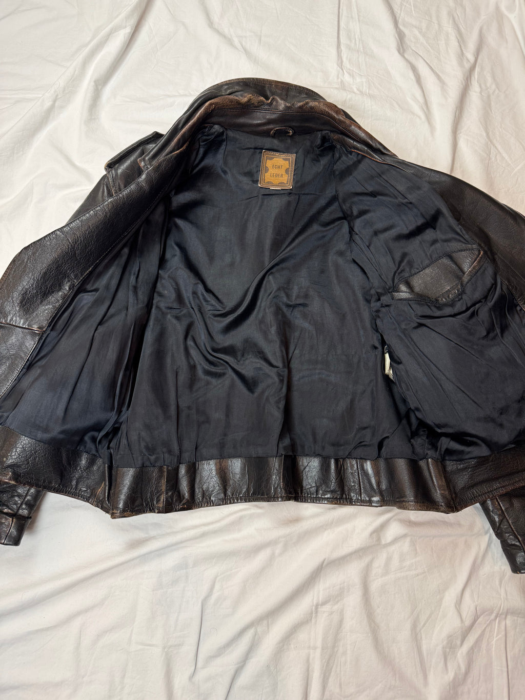 Vintage Biker Leather Jacket / used look / archive / 70's/80's | M