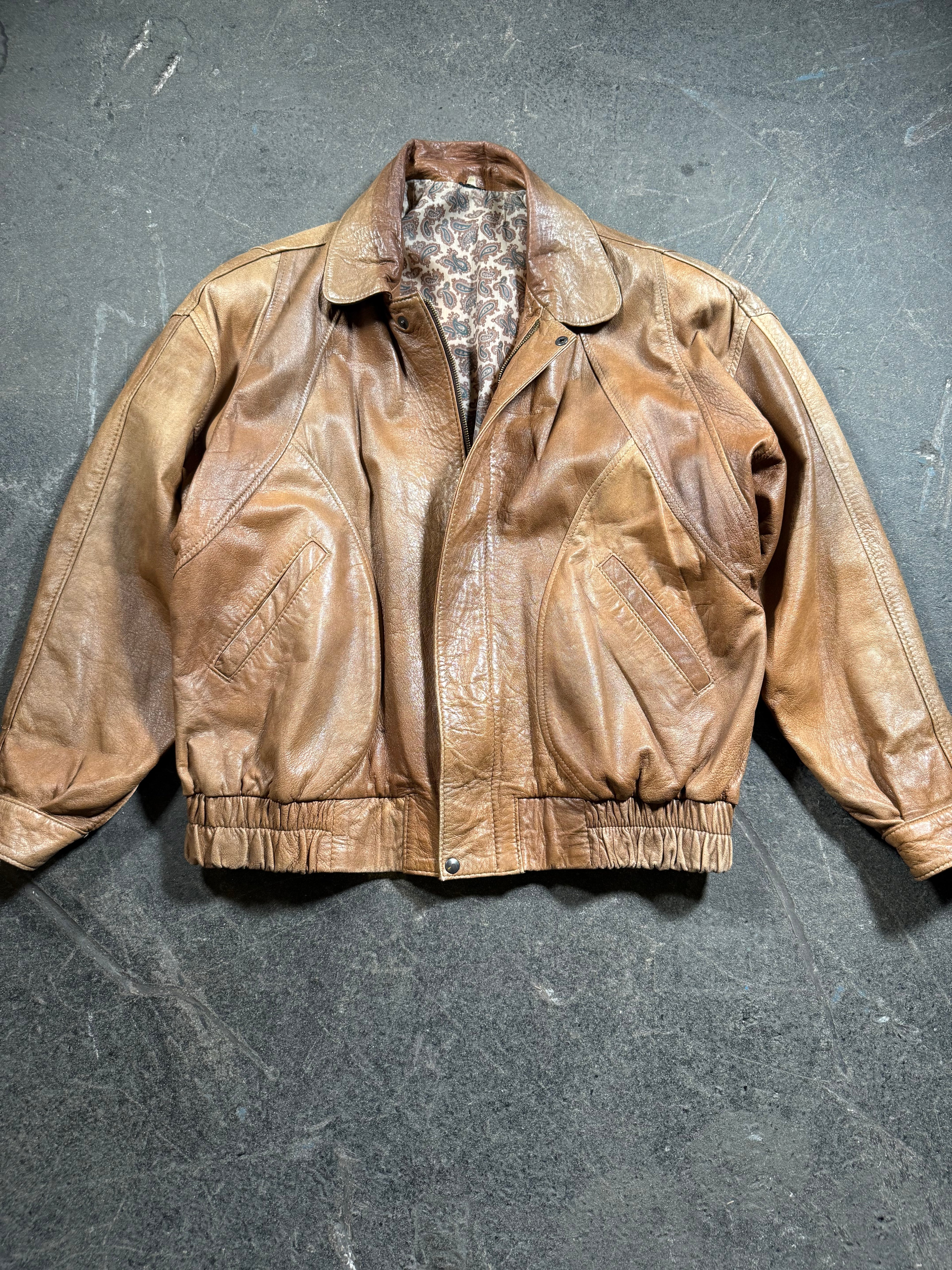Vintage Lederjacke | Vintage Leather Jacket Aviator | 80's / 90's | L