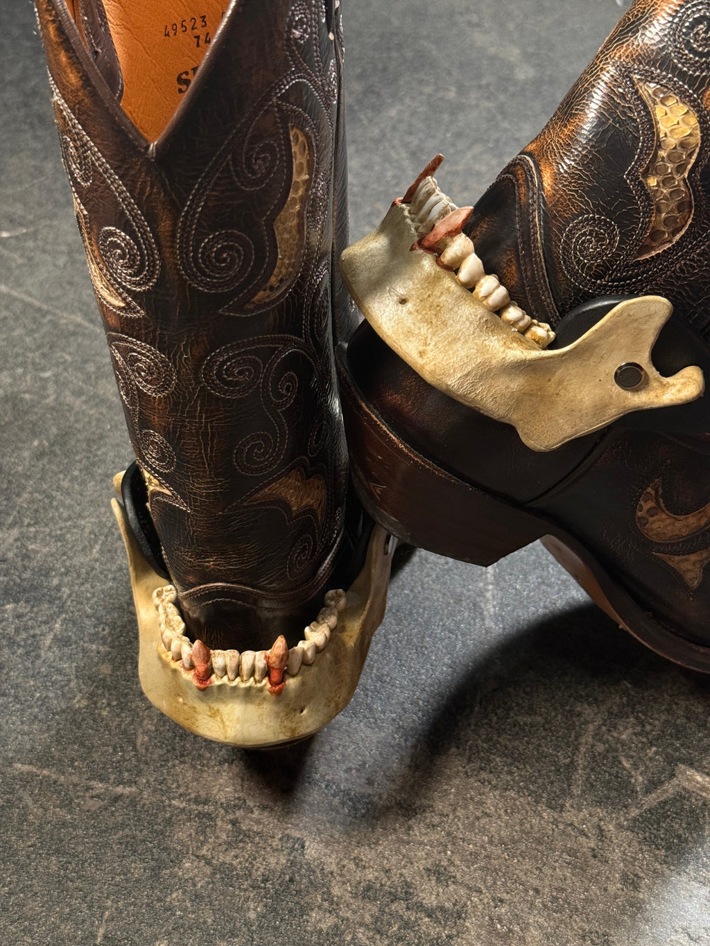 handmade vampire jaw spur set