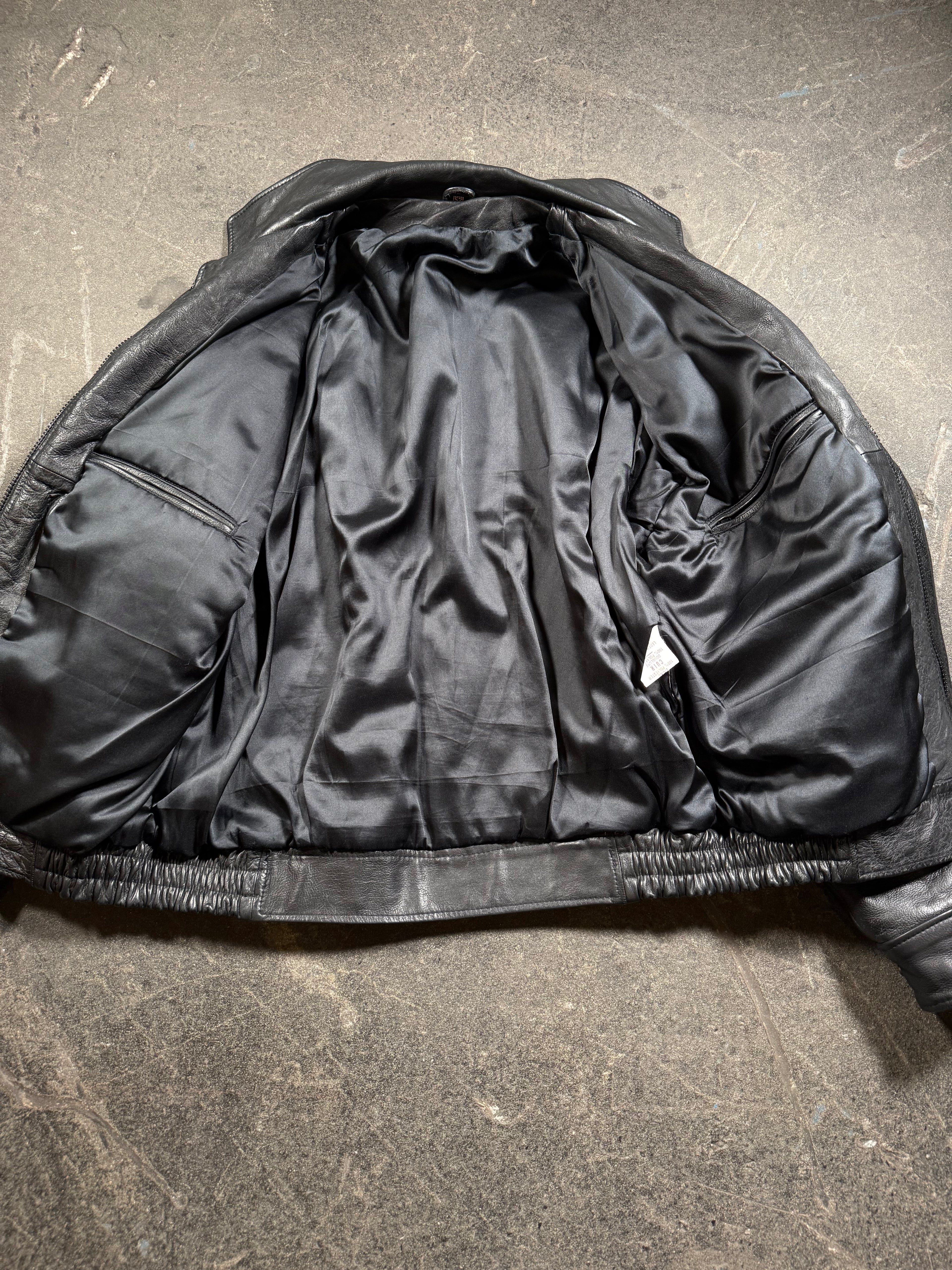 Vintage Lederjacke | Vintage Leather Jacket Aviator | cropped fit | 80's / 90's | M
