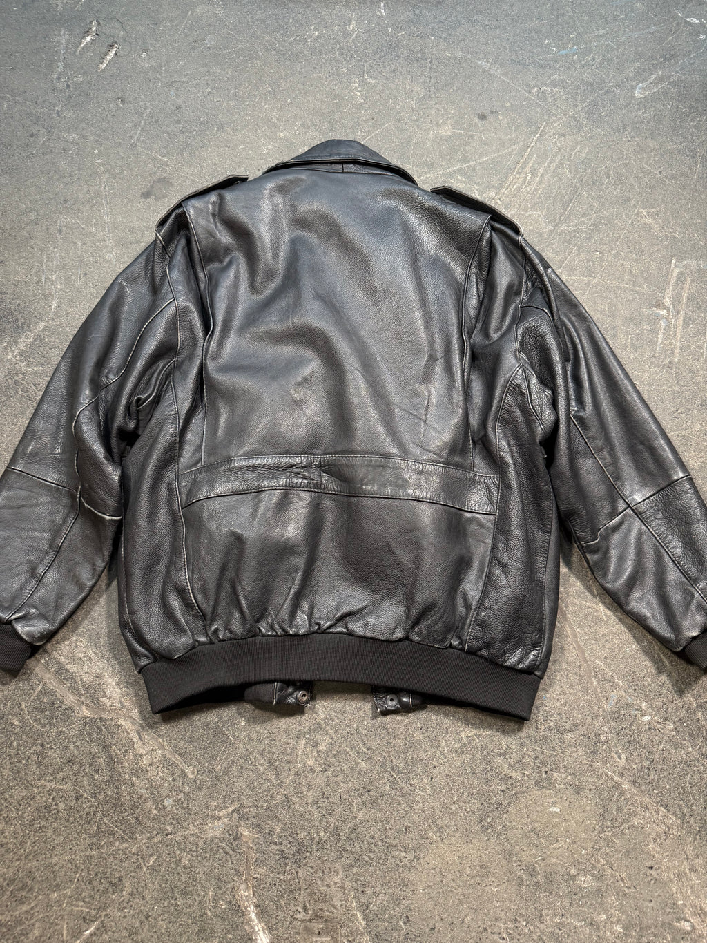 Vintage Piloten Lederjacke 80er | Vintage Leather Jacket Aviator 80's | L