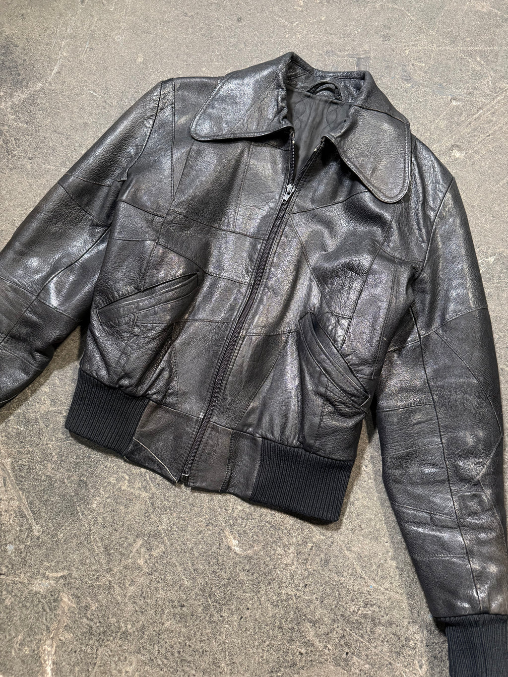 Vintage Lederjacke 70er | Vintage Leather Jacket 70's | M