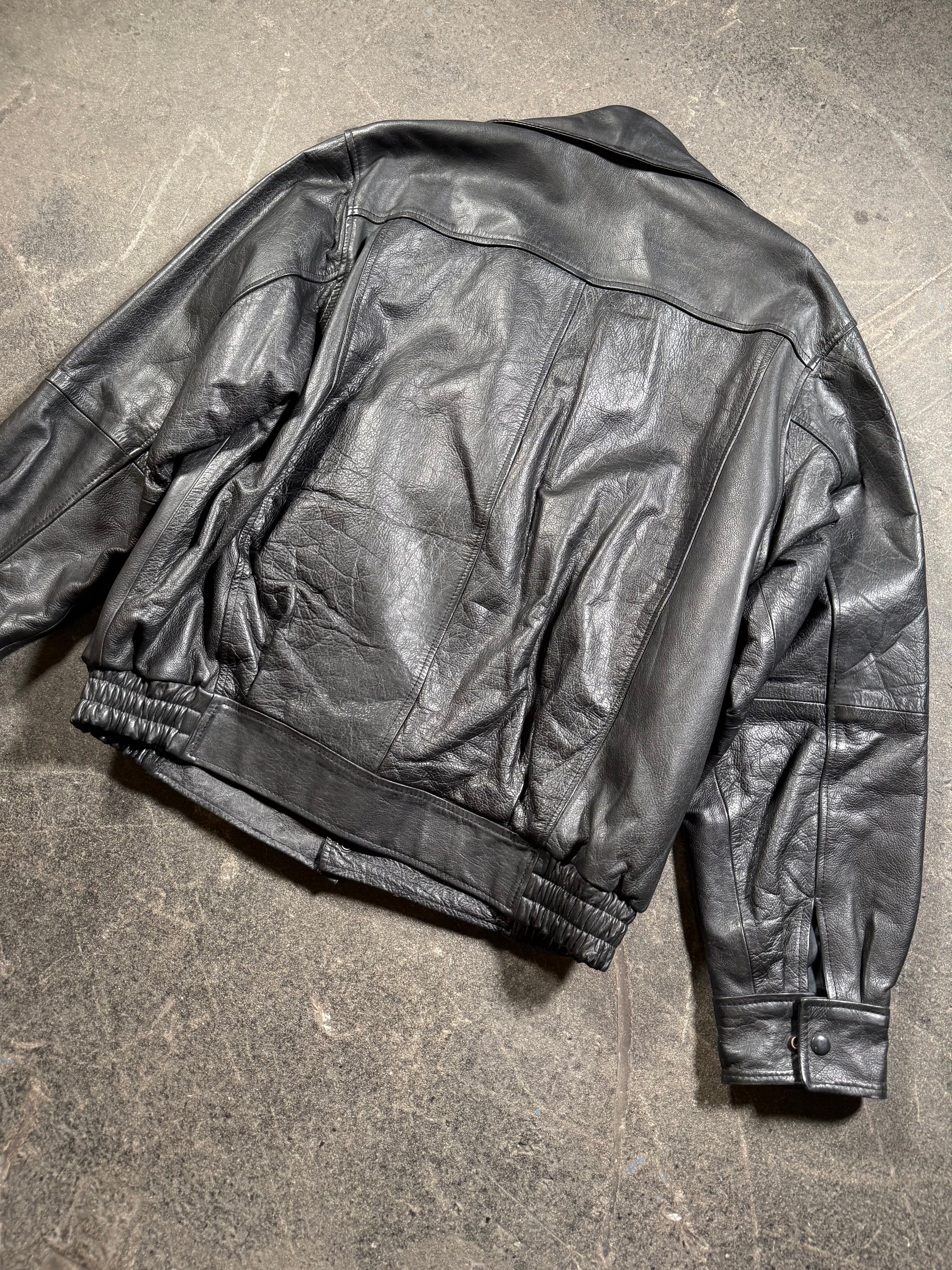 Vintage Leather Jacket | Vintage Leather Jacket Aviator | cropped fit | 80's / 90's | M