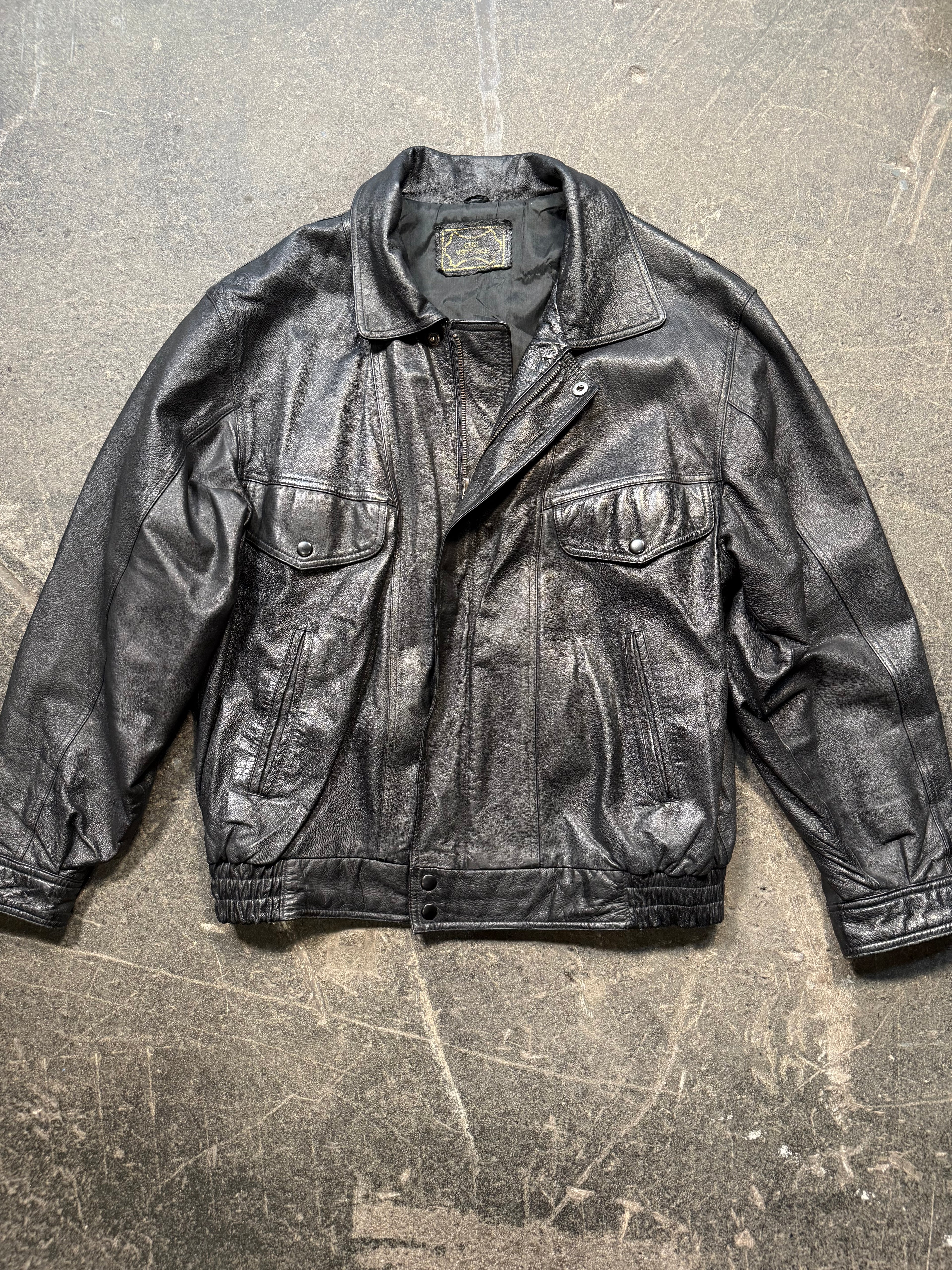 Vintage Aviator Lederjacke 80er | Vintage Leather Jacket 80's | L
