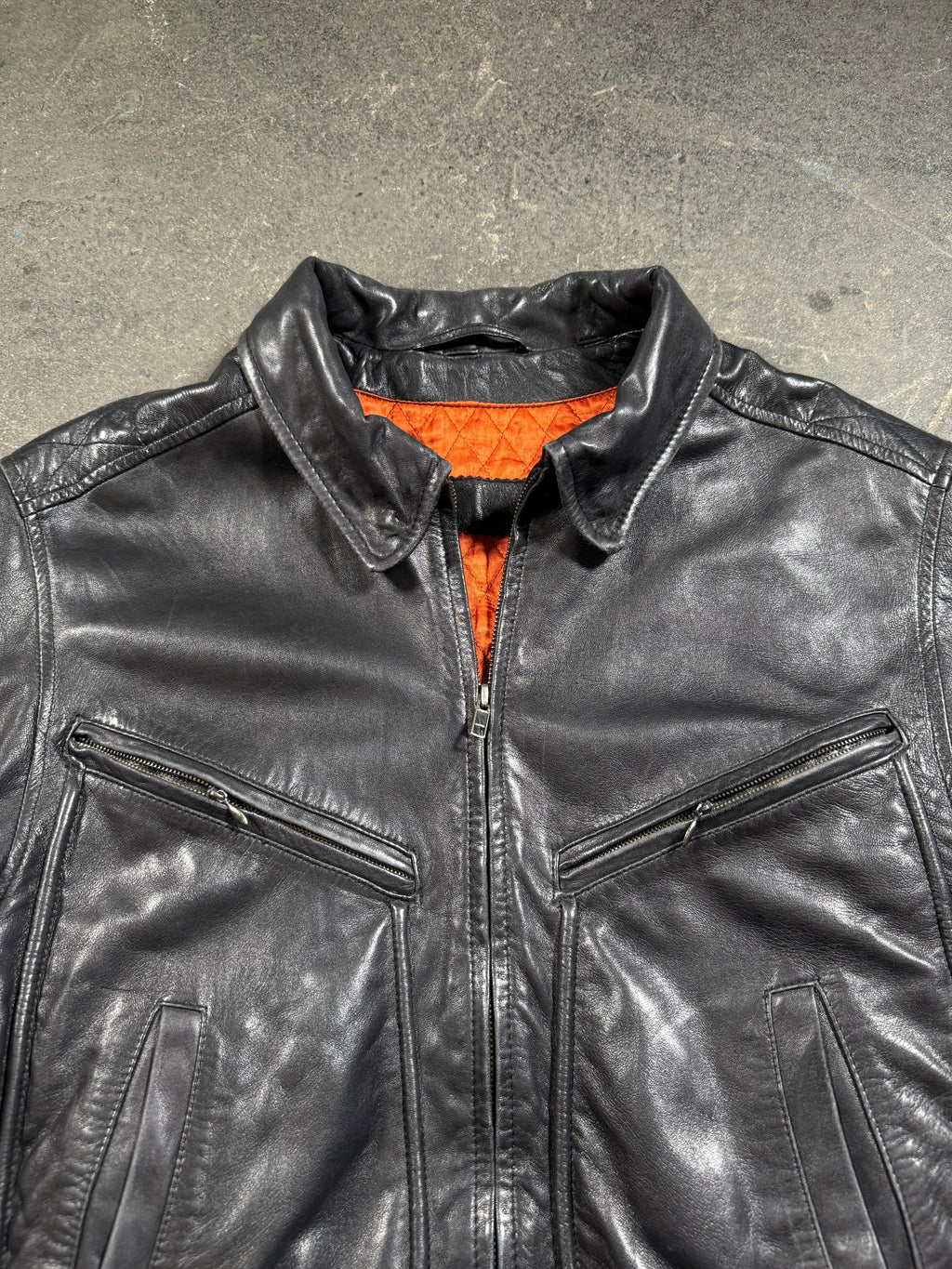 Vintage Lederjacke | Vintage Leather Jacket Aviator | cropped fit | 80's / 90's | M