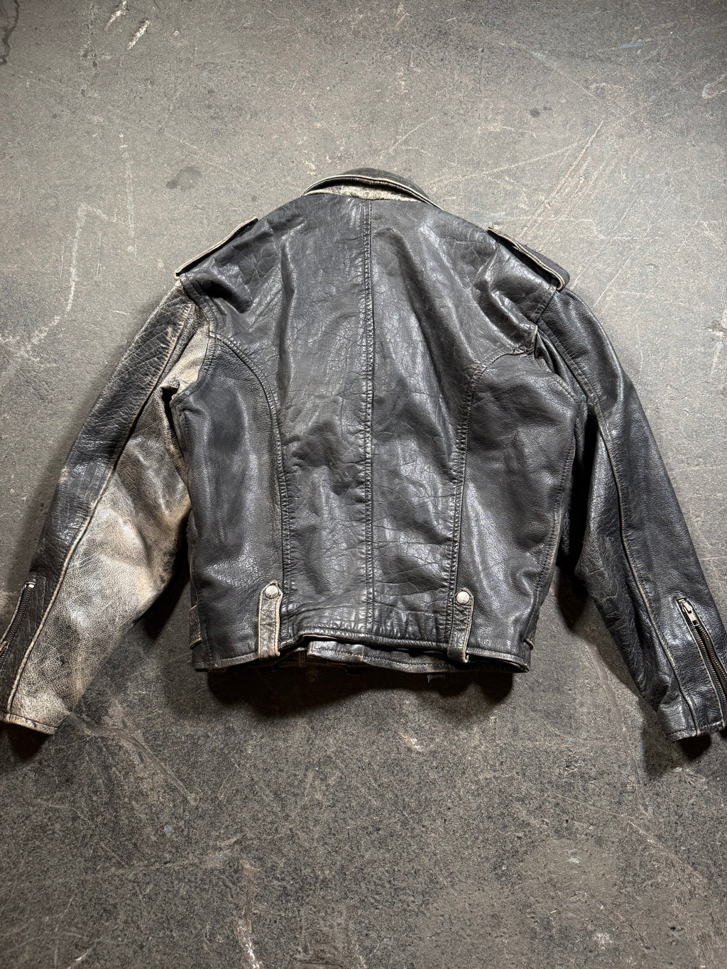 Vintage Biker Lederjacke | Vintage Leather Jacket Aviator | used look | cropped fit | 80's / 90's | M