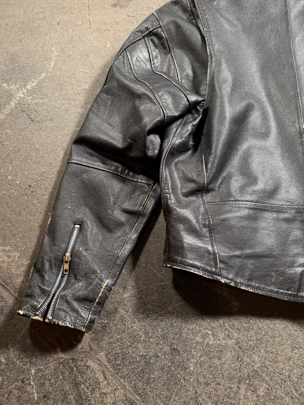 Vintage Biker Lederjacke | Vintage Leather Jacket | used look | cropped fit | 80's / 90's | M