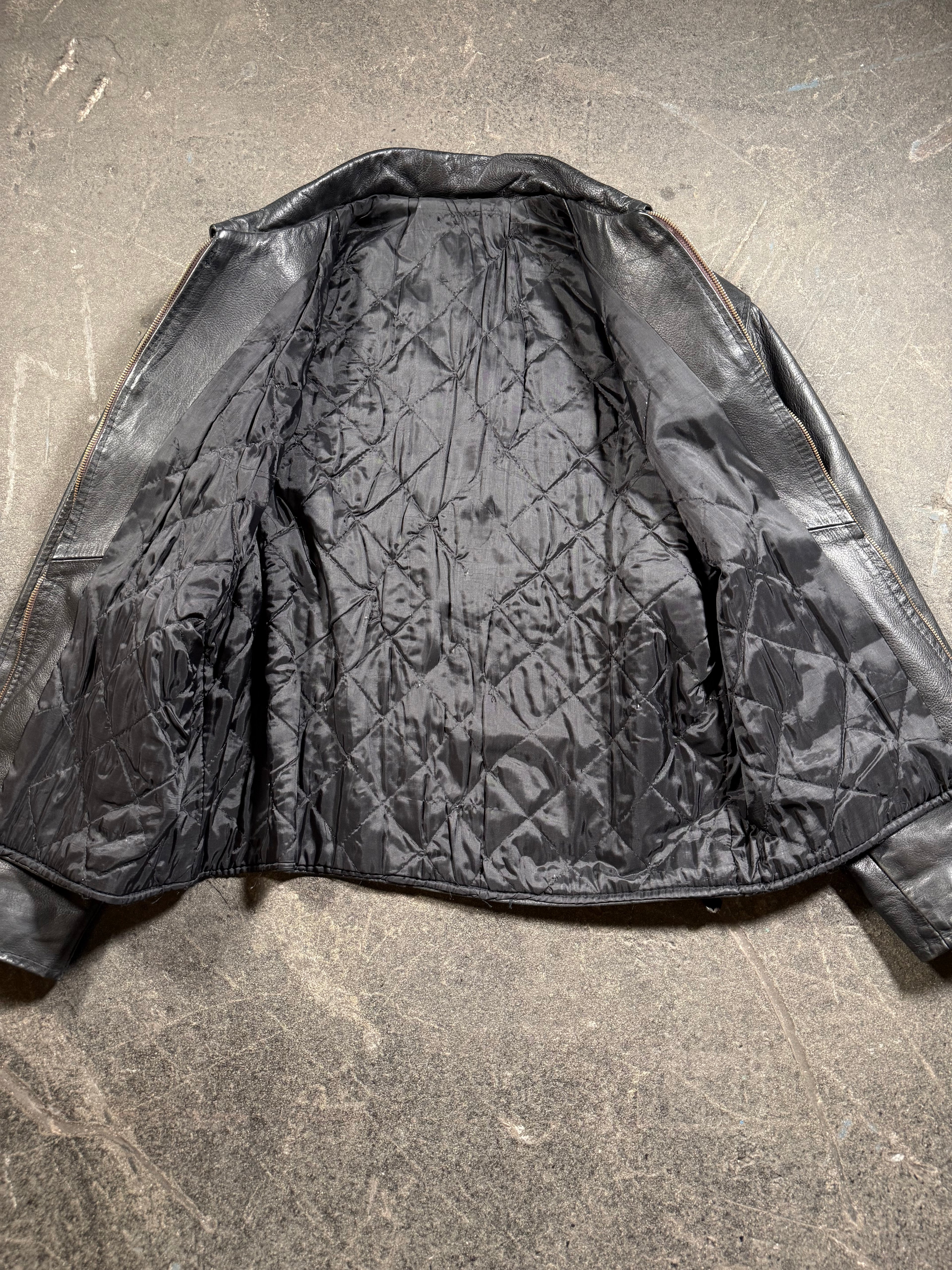 Vintage Aviator Lederjacke | Vintage Leather Jacket Aviator | used look | cropped fit | 80's / 90's | M
