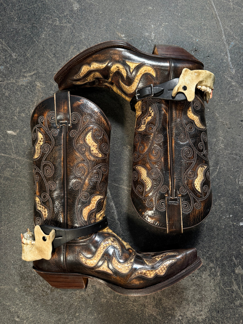 handmade vampire jaw spur set