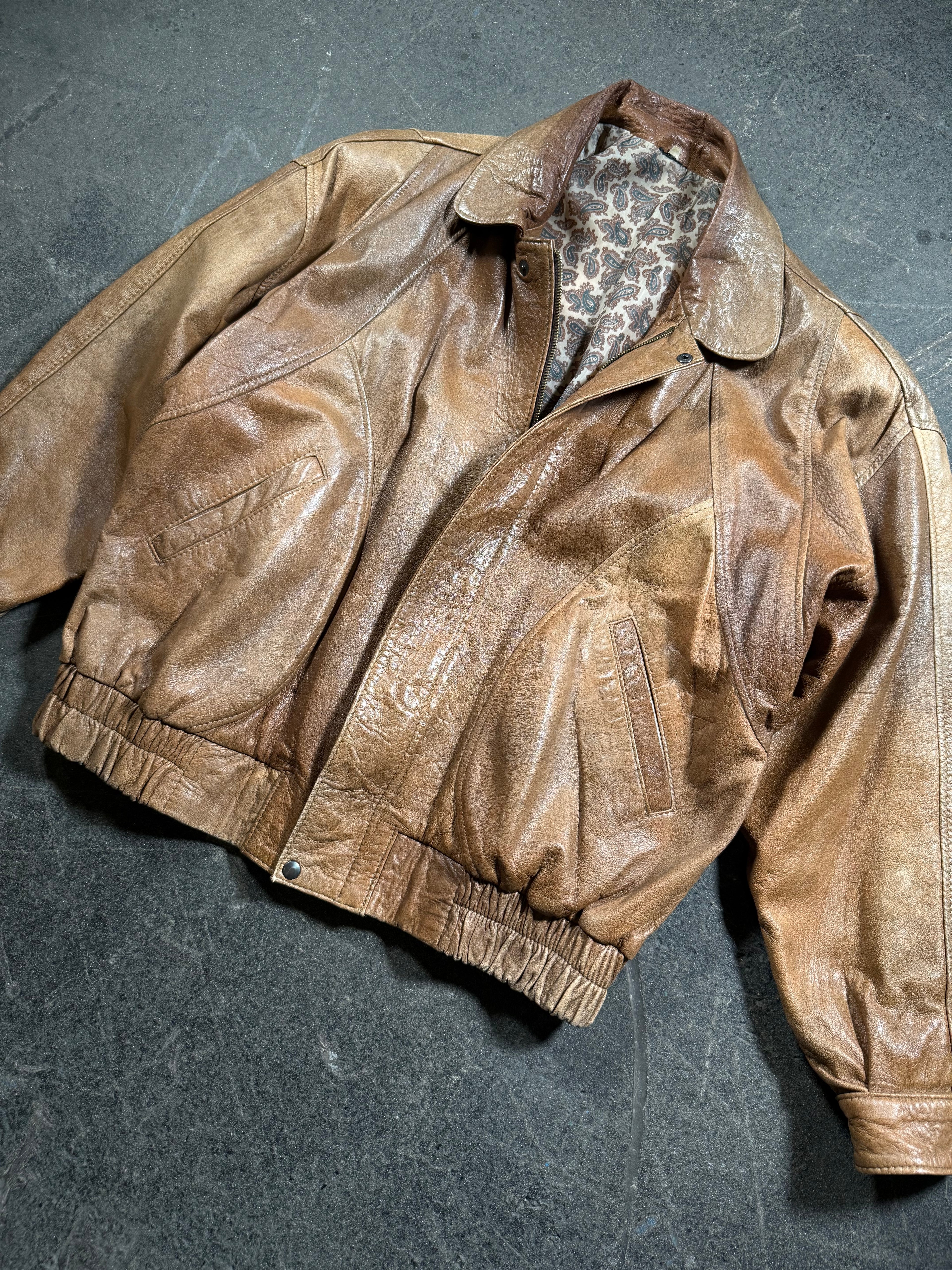 Vintage Lederjacke | Vintage Leather Jacket Aviator | 80's / 90's | L