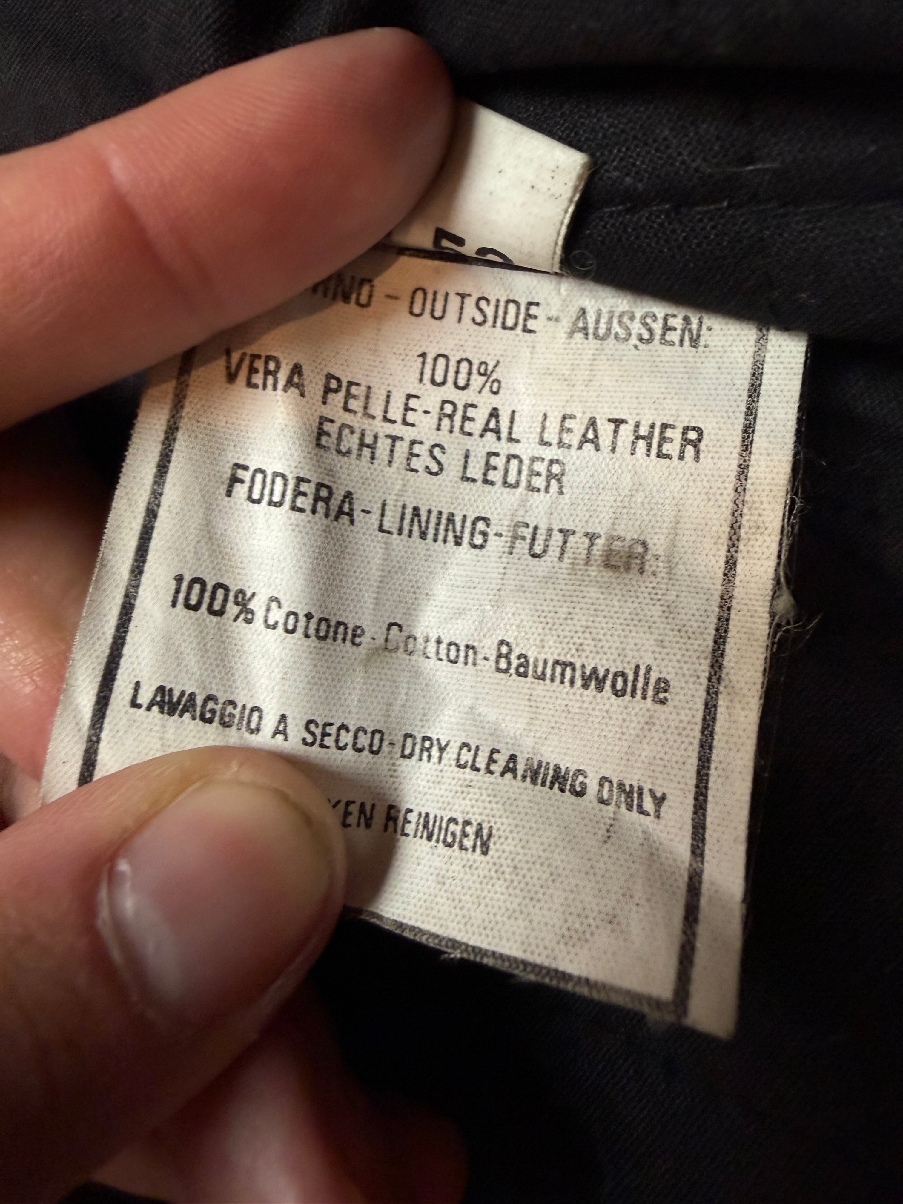 Vintage Leather Jacket Aviator / Vera Pelle / used look / cropped fit / 80's / 90's | L