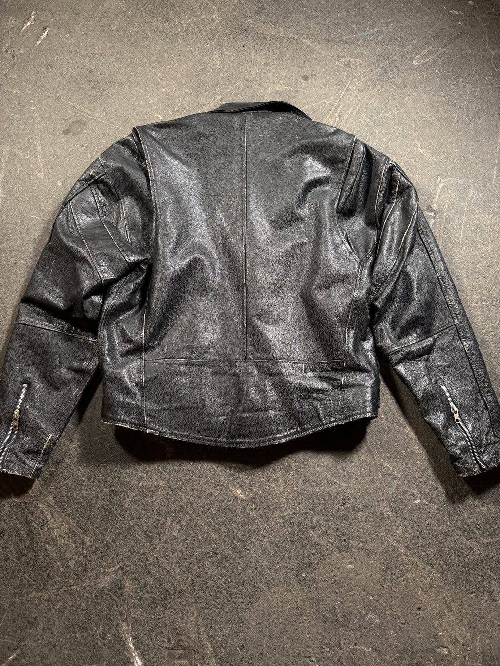 Vintage Biker Lederjacke | Vintage Leather Jacket | used look | cropped fit | 80's / 90's | M