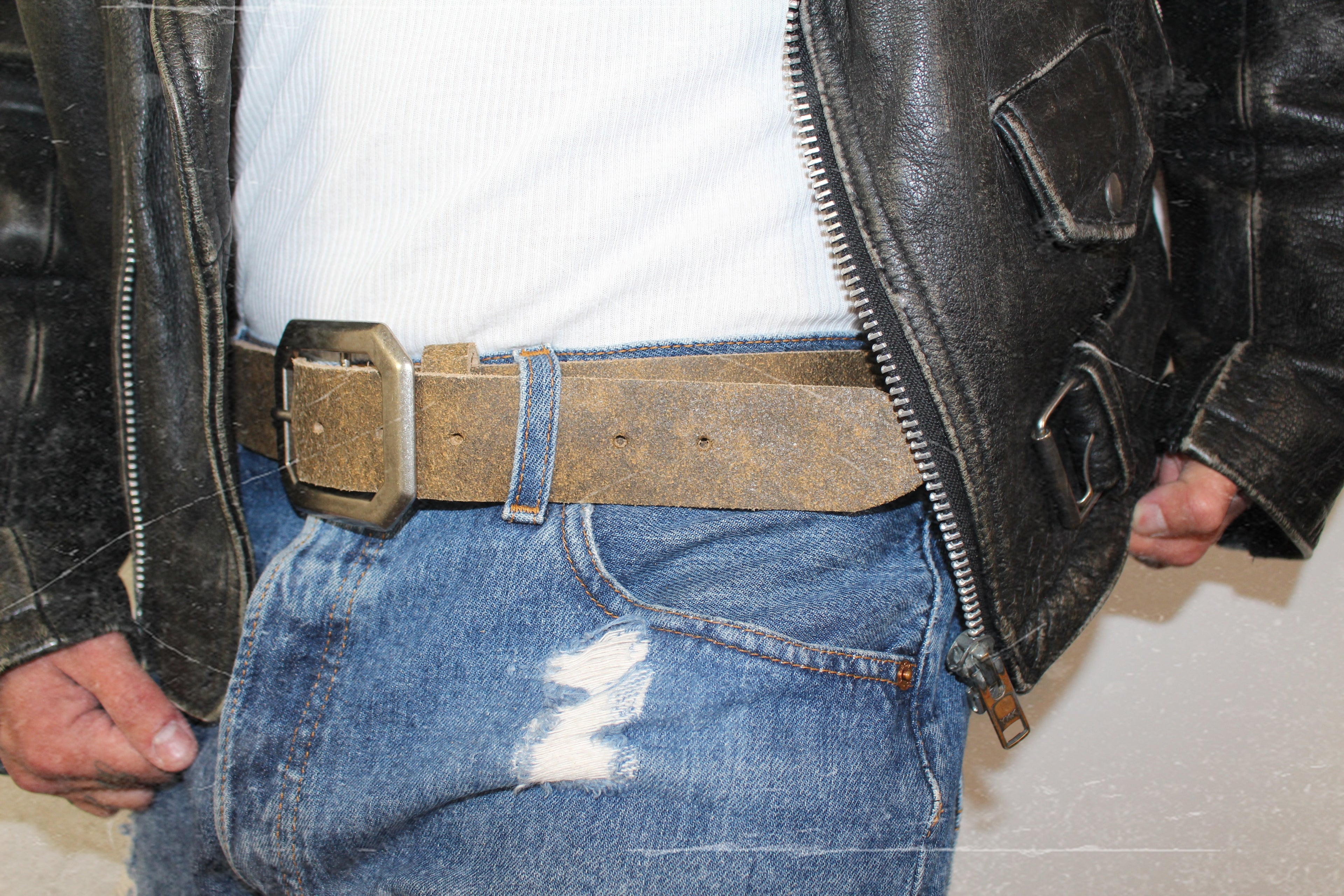 vintage leather belt | handmade