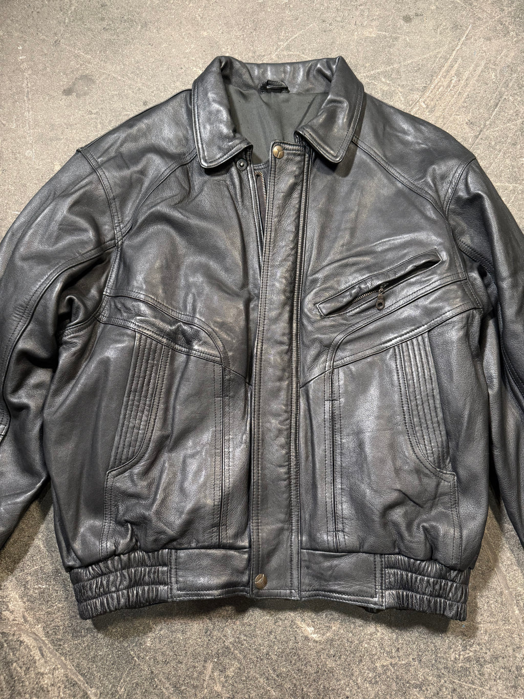 Vintage Lederjacke 80er l Vintage Leather Jacket Aviator 80's | L