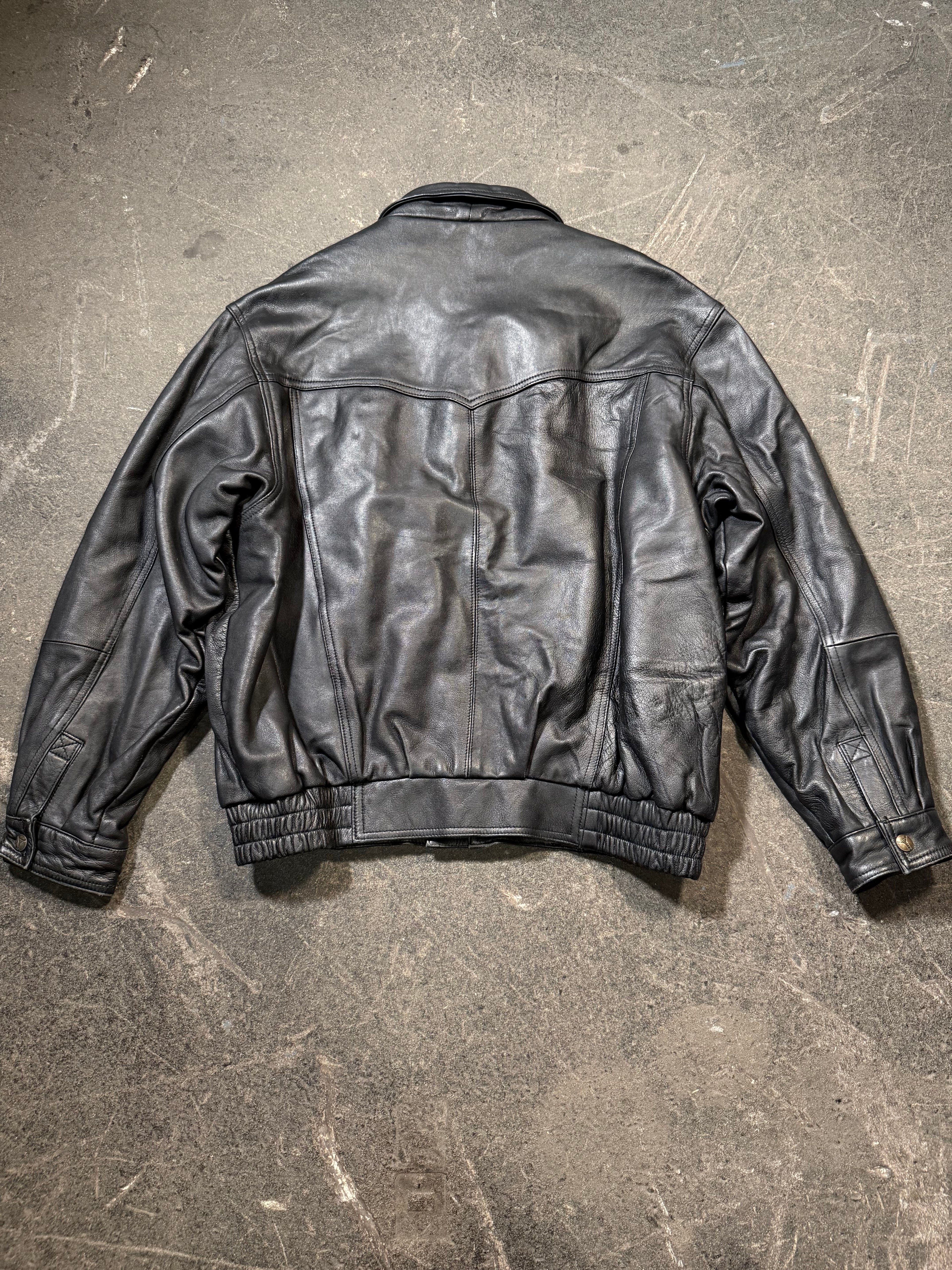 Vintage Lederjacke 80er l Vintage Leather Jacket Aviator 80's | L