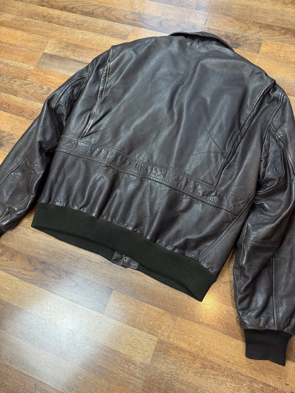 Vintage Lederjacke Aviator mit Innenfell / 80's / 90's | XL