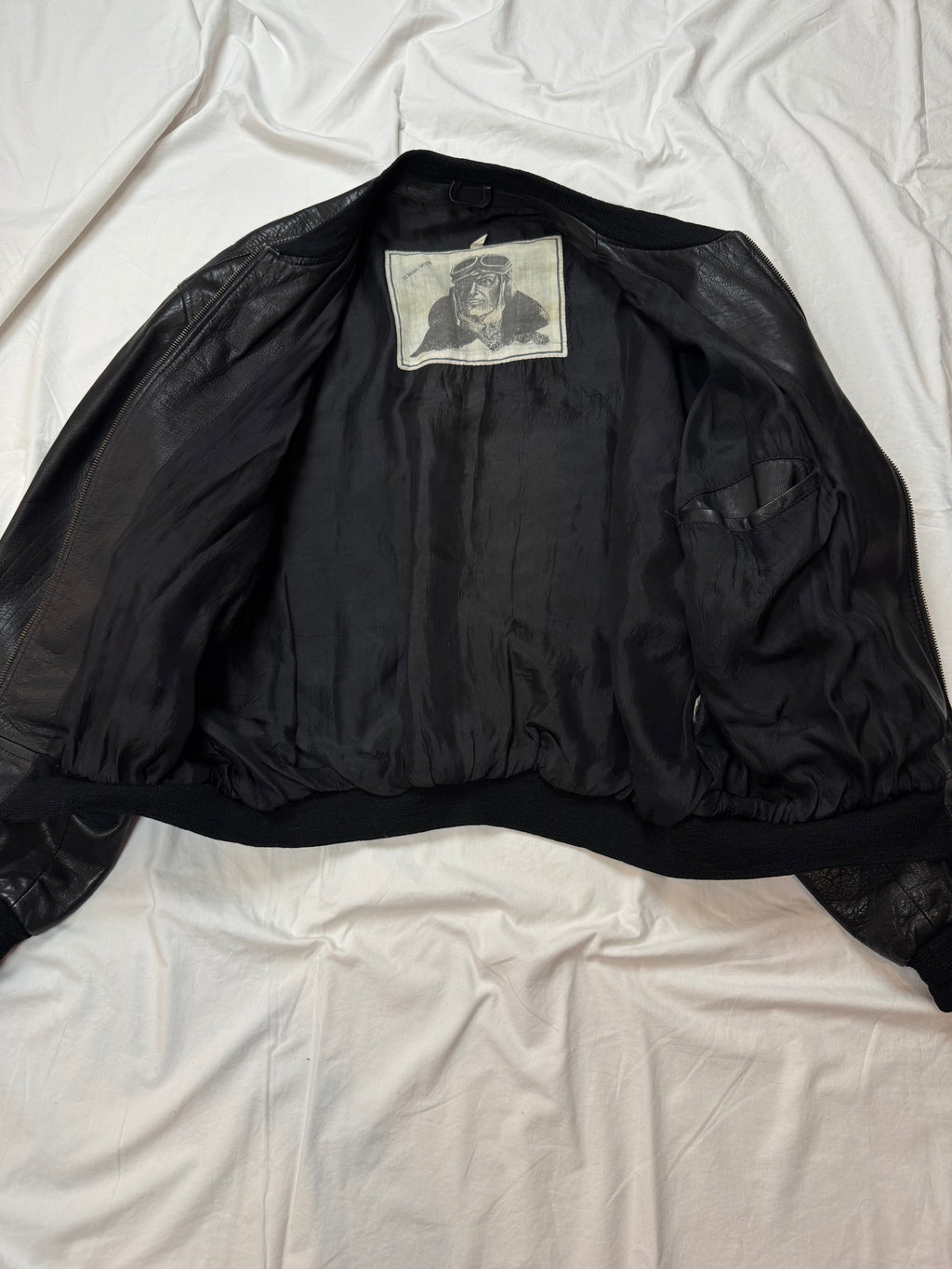 Vintage Leather Jacket Aviator / Bomberjacke cropped fit / 80's / 90's | M