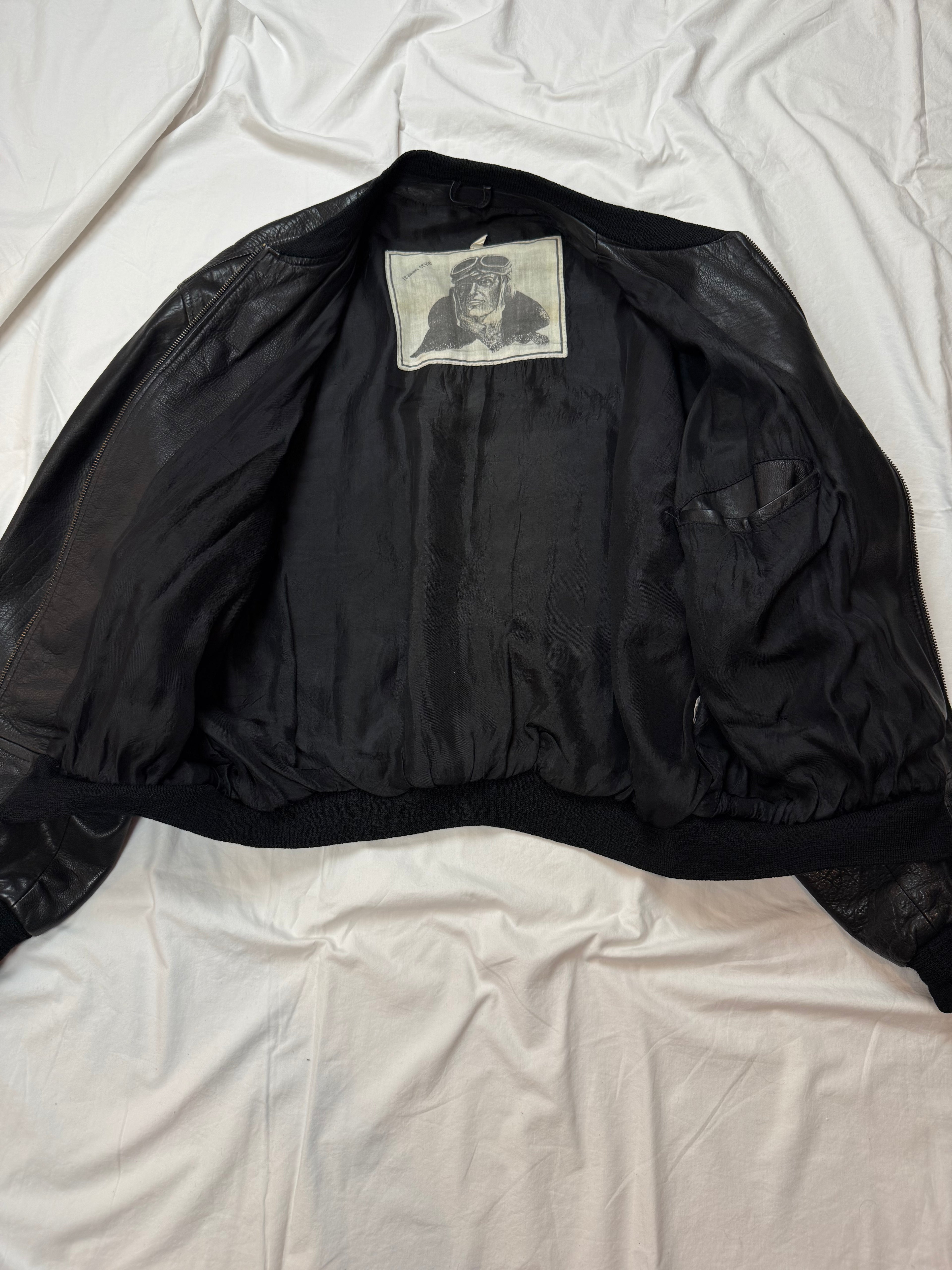 Vintage Leather Jacket Aviator / Bomberjacke cropped fit / 80's / 90's | M