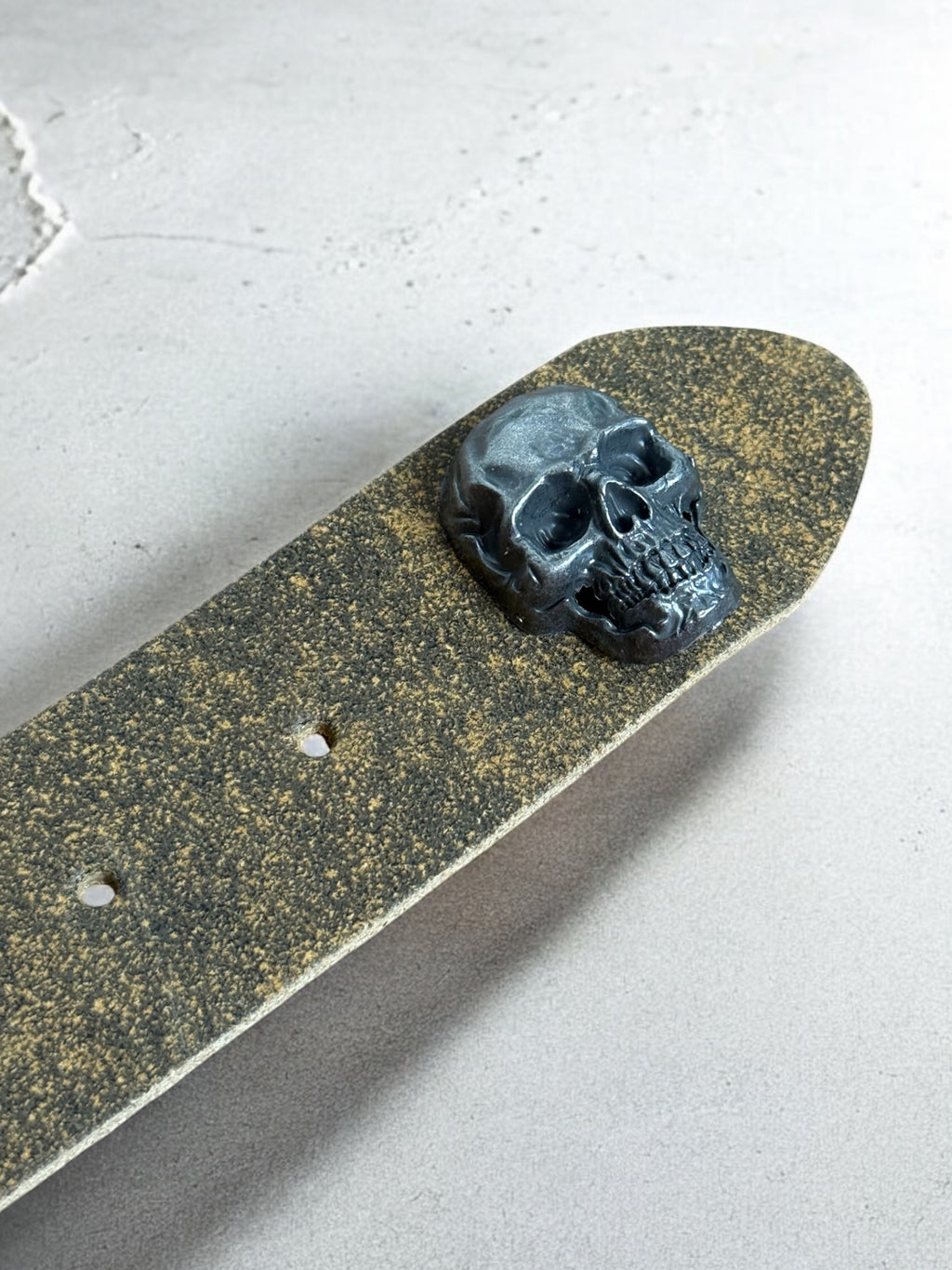 skull leather belt | handmade | vintage look
