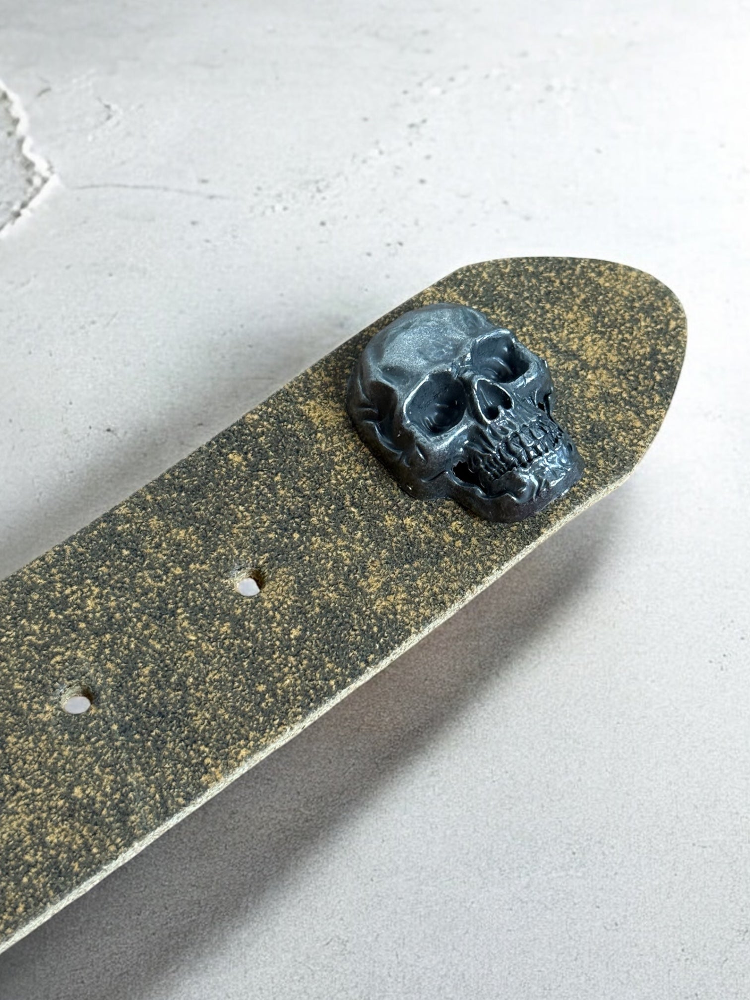 skull leather belt | handmade | vintage look