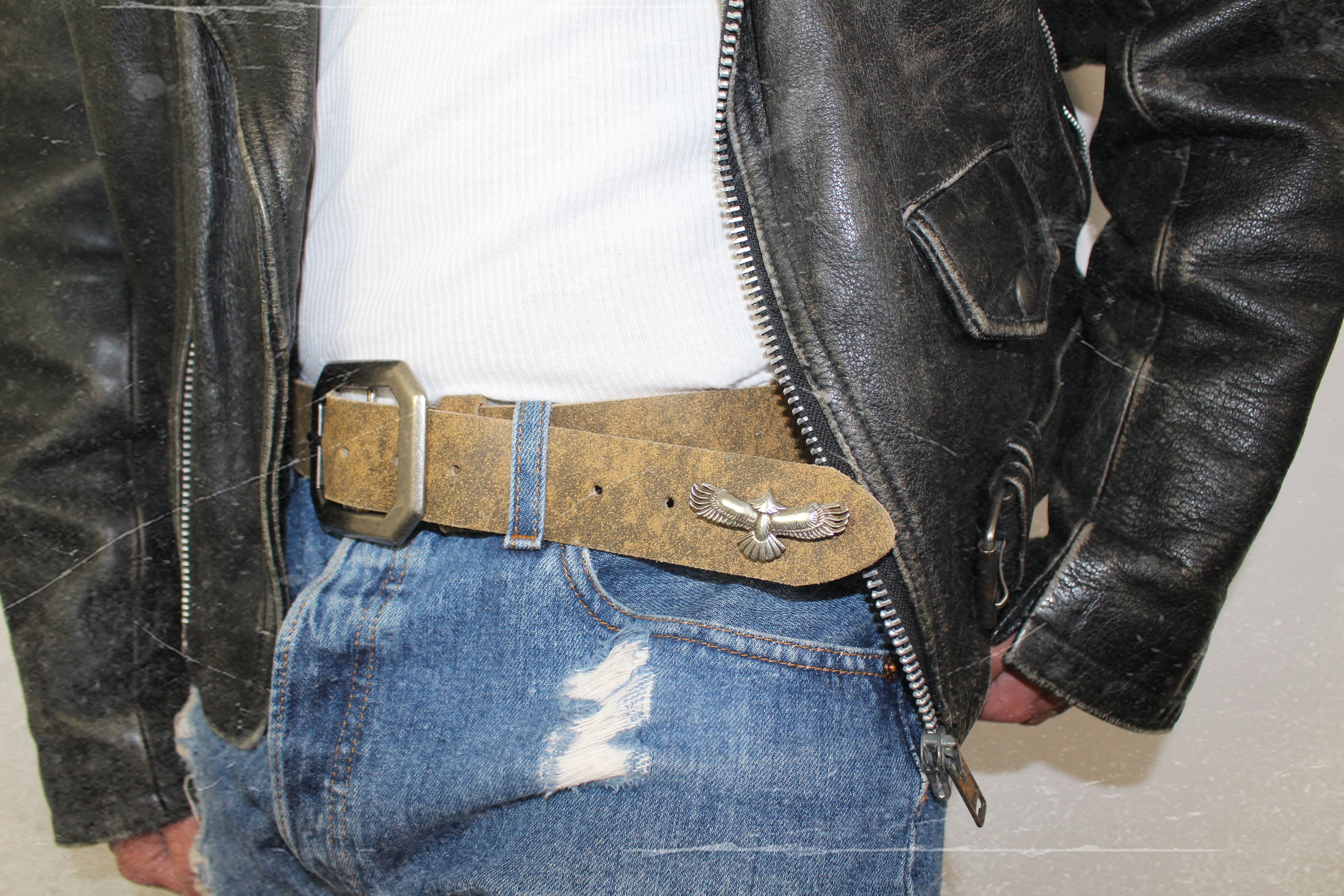 eagle concho leather belt | handmade | vintage look