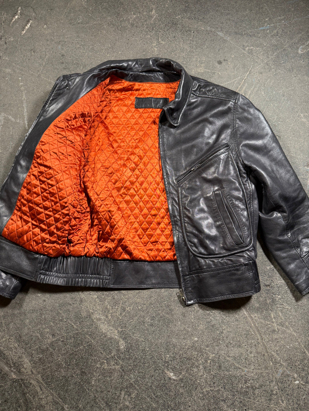 Vintage Lederjacke | Vintage Leather Jacket Aviator | cropped fit | 80's / 90's | M