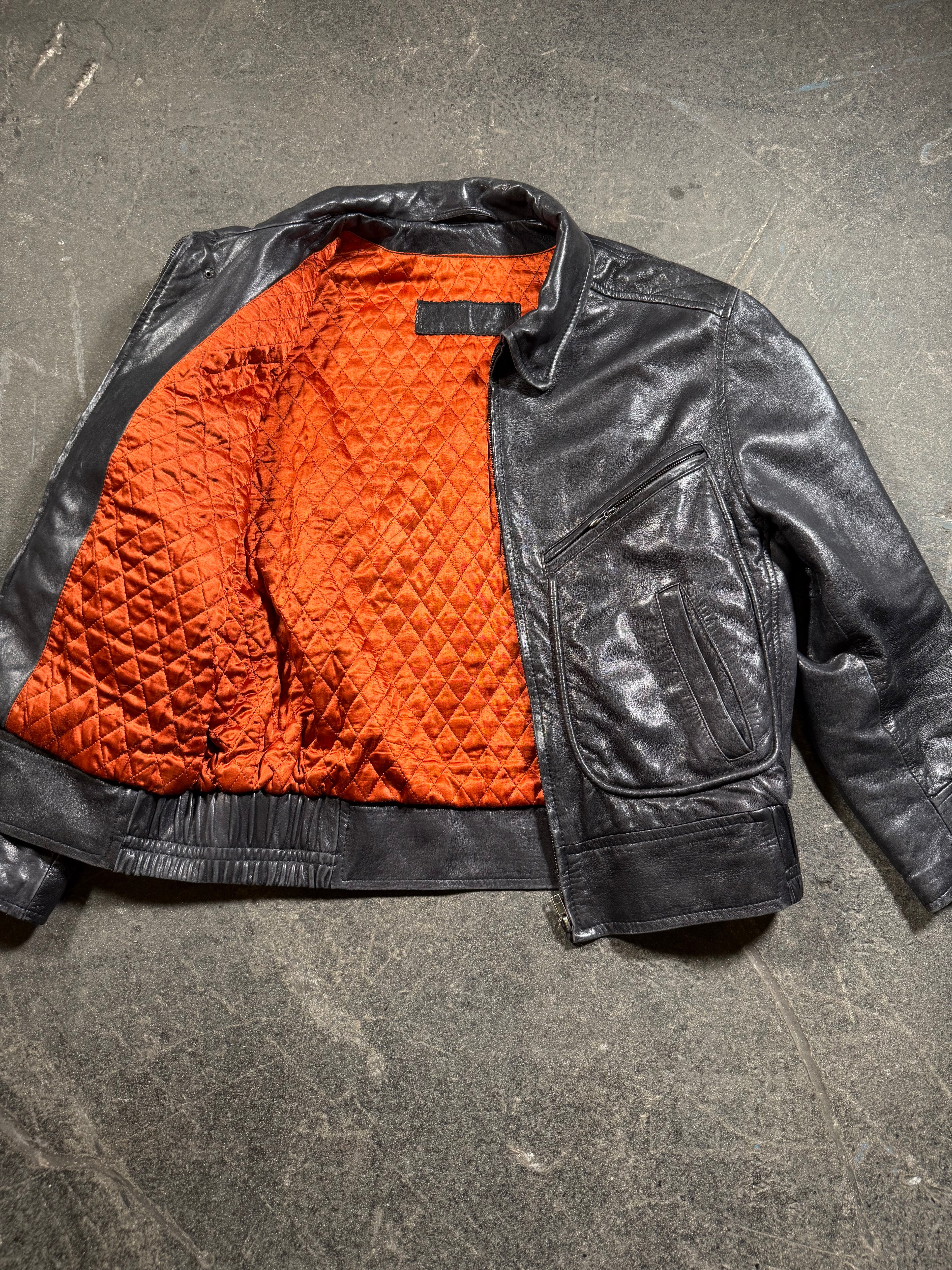 Vintage Lederjacke | Vintage Leather Jacket Aviator | cropped fit | 80's / 90's | M