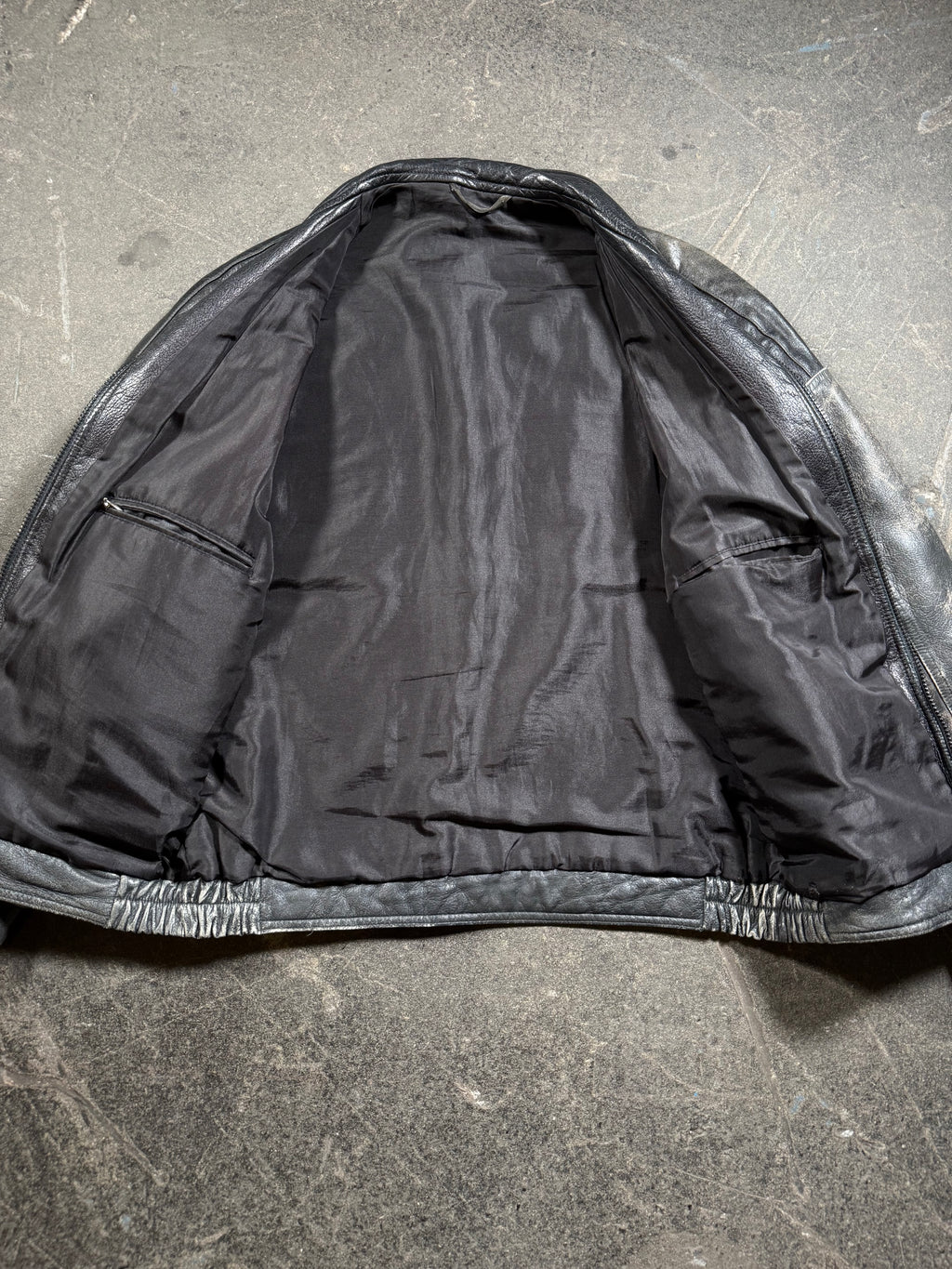 Vintage Lederjacke | Vintage Leather Jacket Aviator | used look | cropped fit | 80's / 90's | M