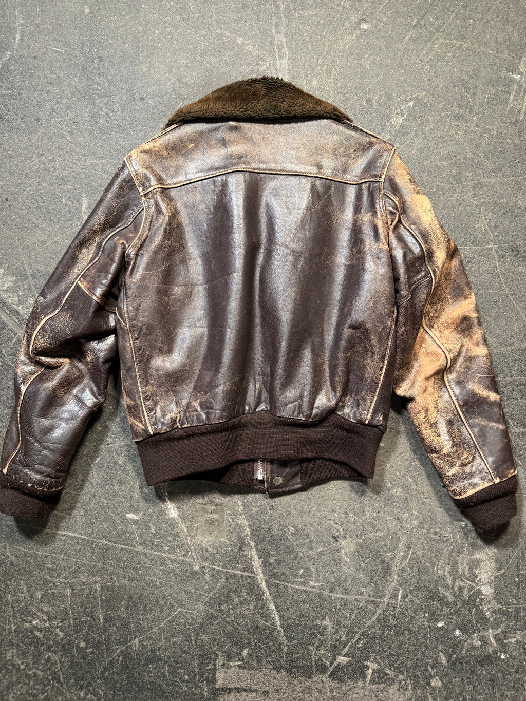 Vintage used look Lederjacke 80er | Vintage used look Leather Jacket 80's | M