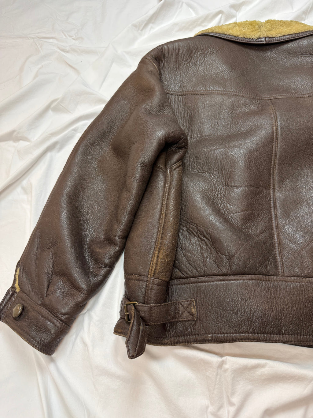 Vintage Leather Jacket Shearling Aviator mit Innenfell / 70's / 80's L
