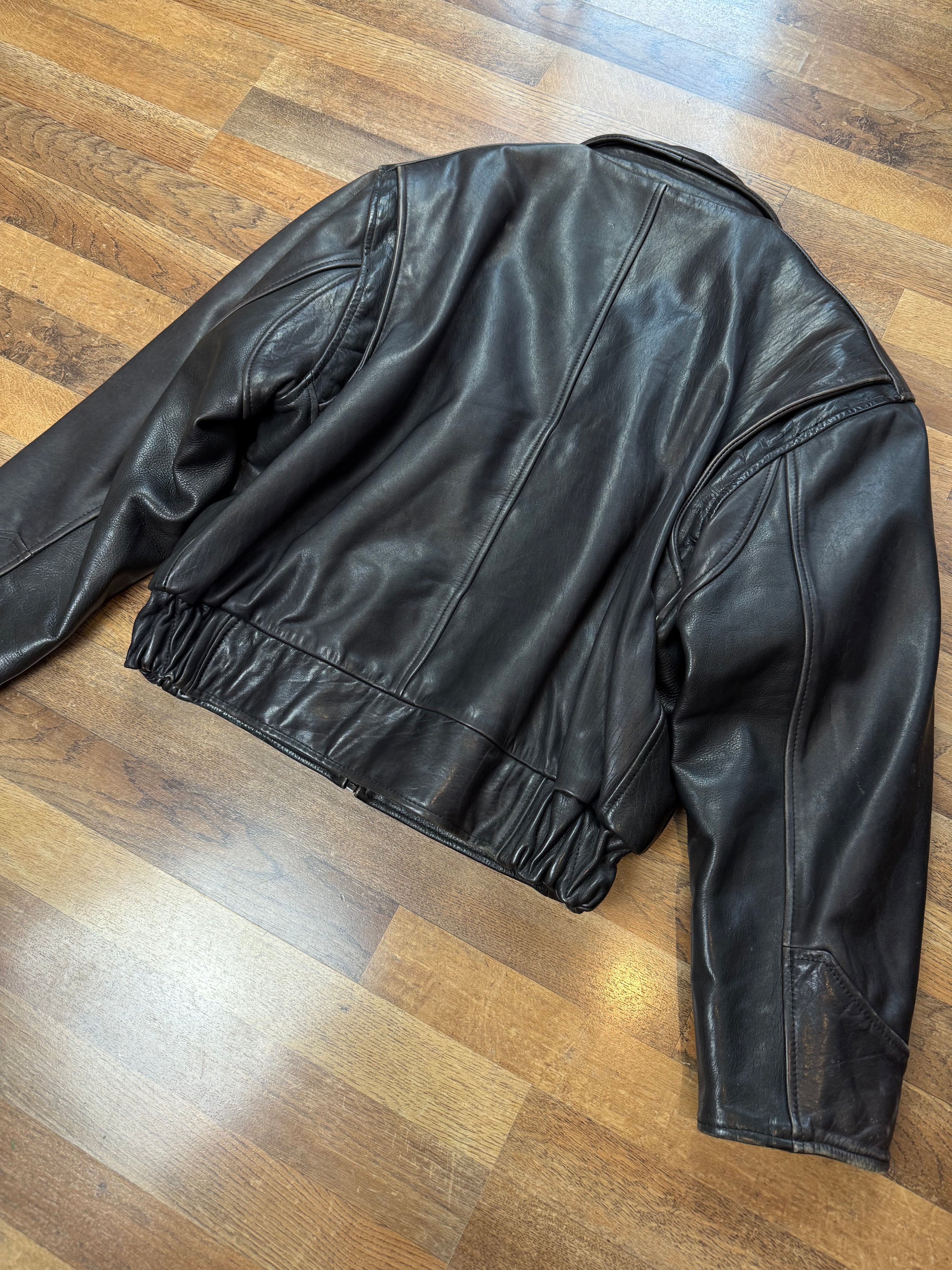 Vintage Lederjacke cropped fit / 80's / 90's | M