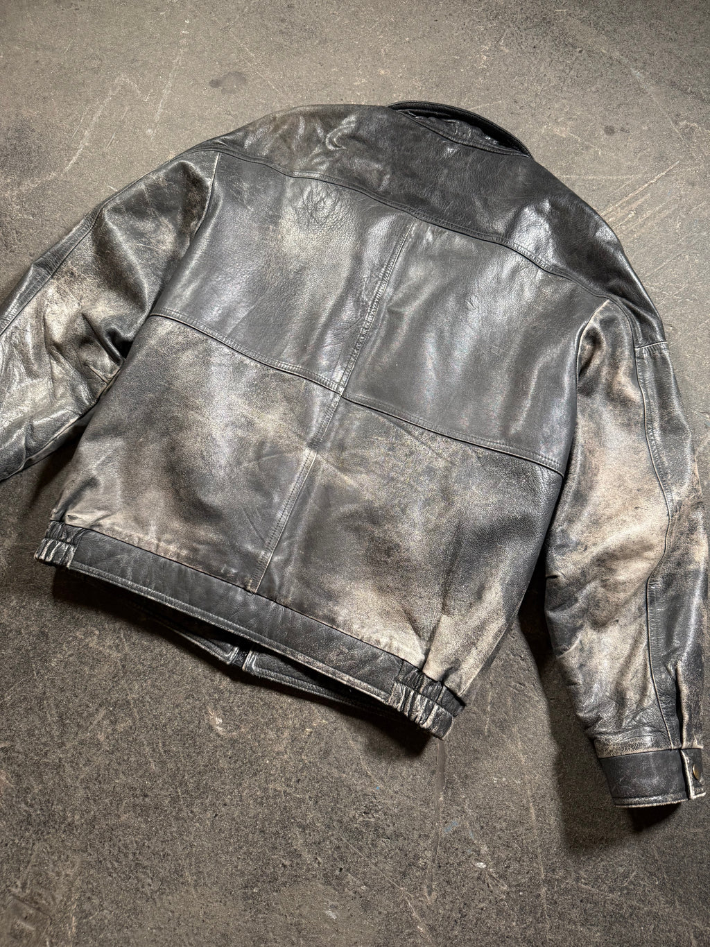 Vintage Lederjacke | Vintage Leather Jacket Aviator | used look | cropped fit | 80's / 90's | M