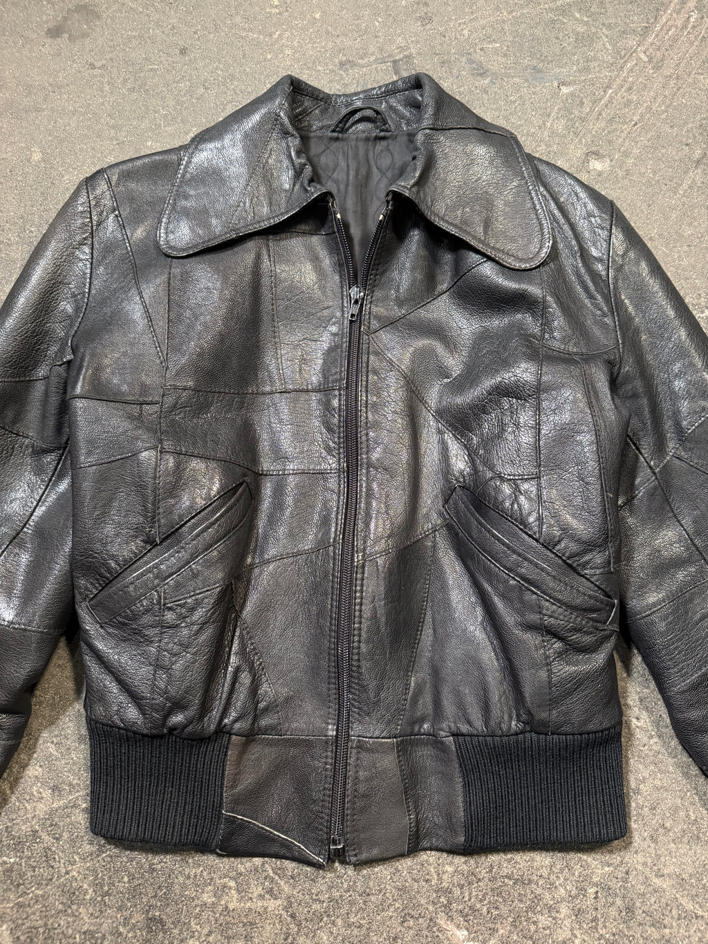Vintage Lederjacke 70er | Vintage Leather Jacket 70's | M