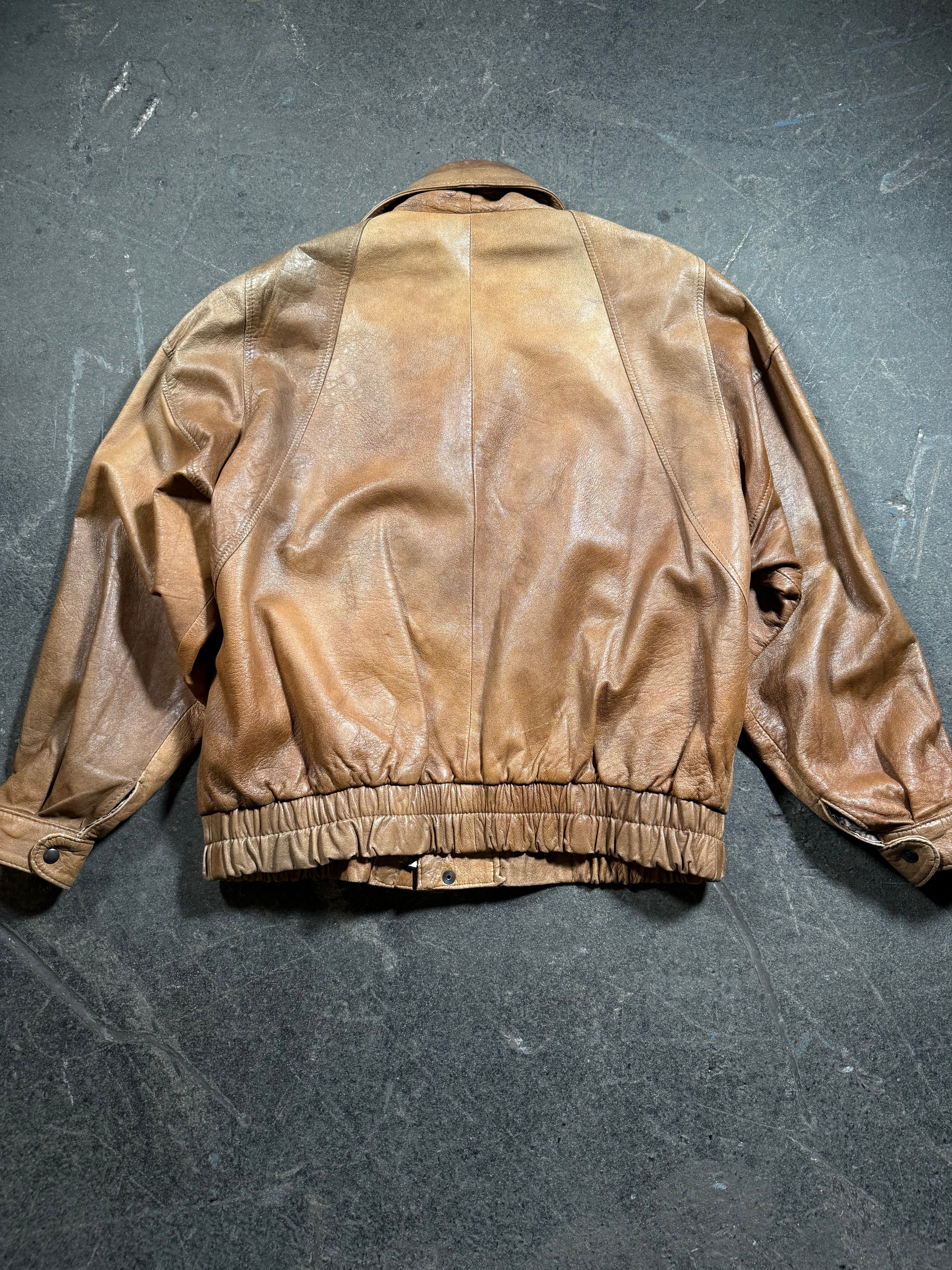 Vintage Lederjacke | Vintage Leather Jacket Aviator | 80's / 90's | L