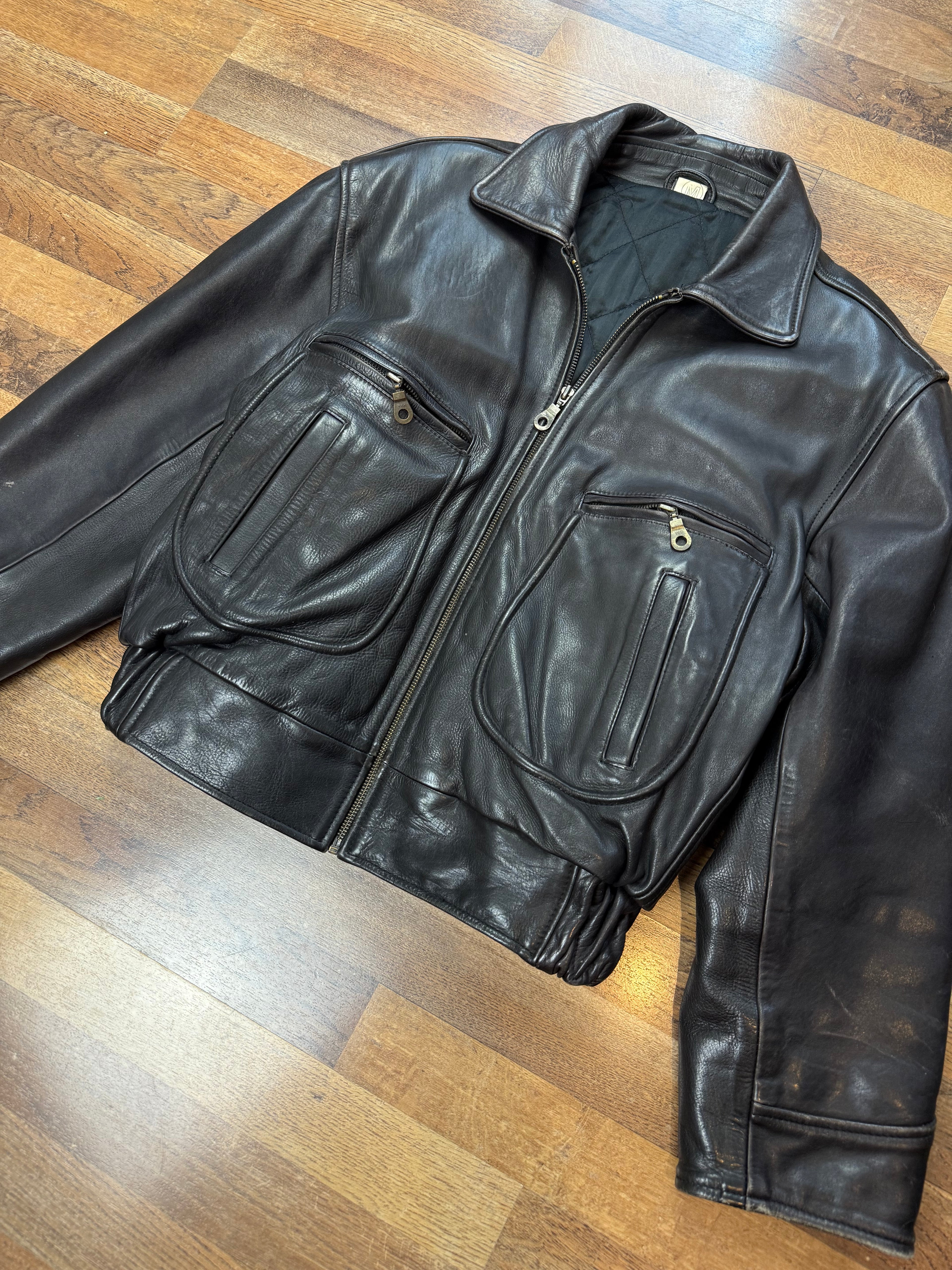 Vintage Lederjacke cropped fit / 80's / 90's | M