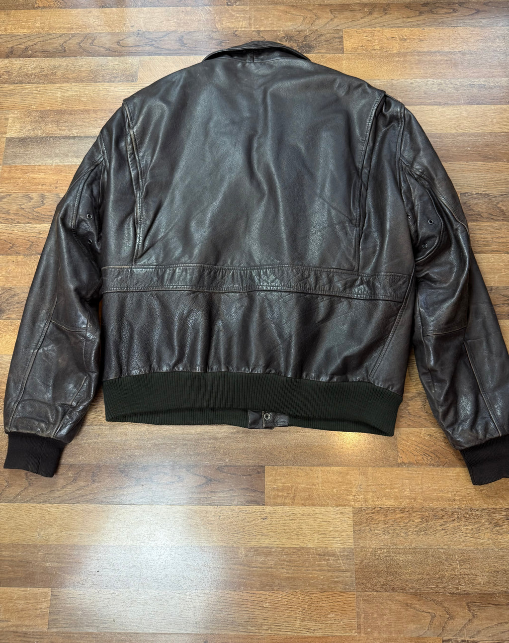 Vintage Lederjacke Aviator mit Innenfell / 80's / 90's | XL