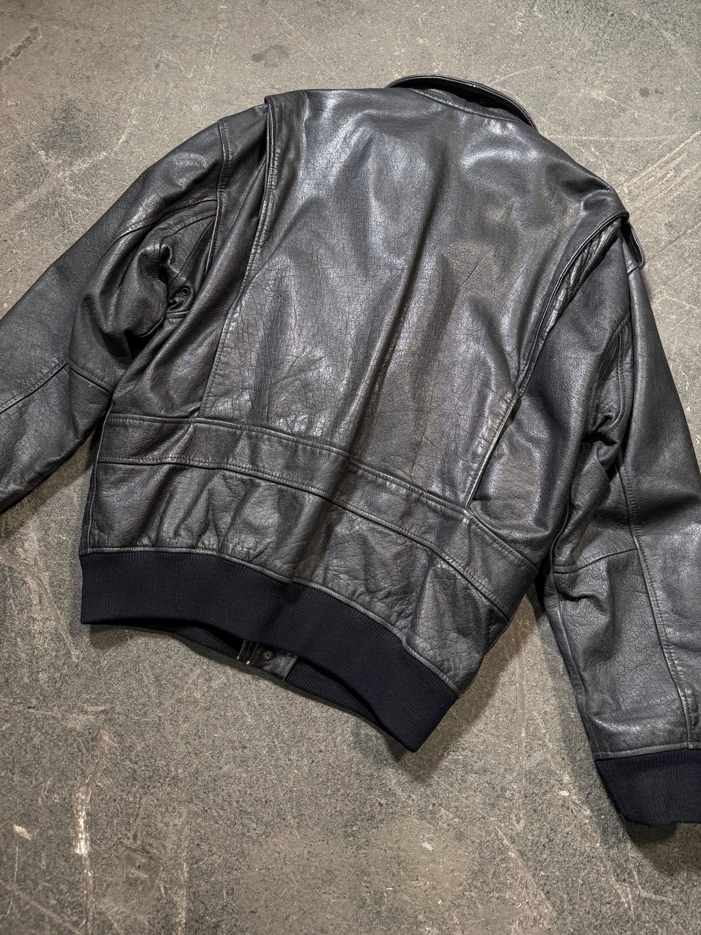 Vintage Piloten Lederjacke 80er | Vintage Flight Leather Jacket 80's | L